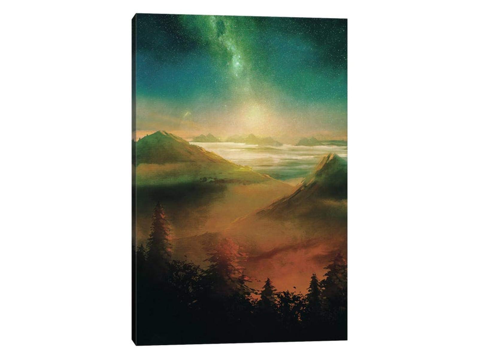 GUTTATY Framed Canvas Wall Art - 32x48 Inches Modern Mountain Landscape Painting, Nature Forest Scenery for Living Room & Bedroom Decor | Ready to Hang Wall Decorations | Perfect for Home, Office & Gift Giving