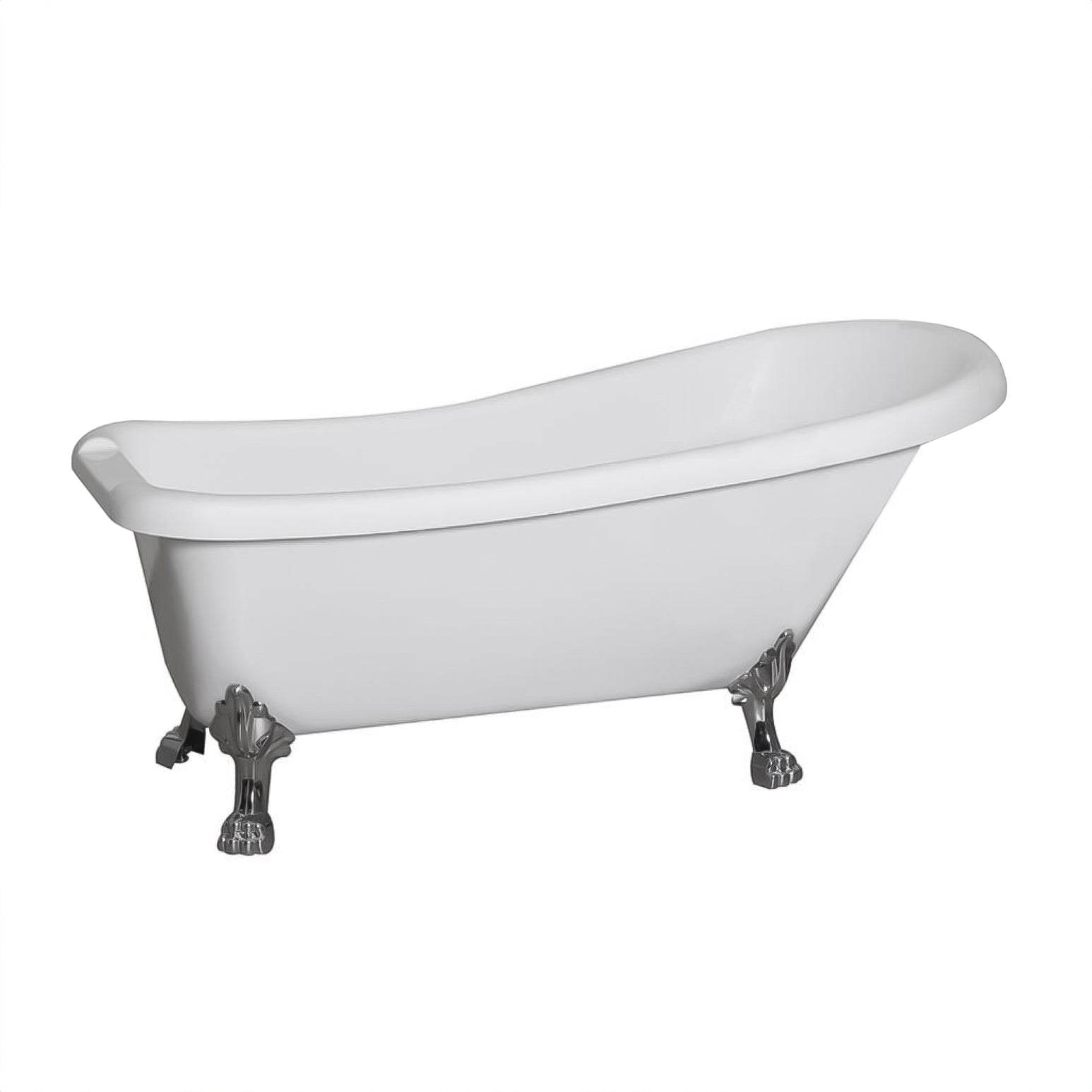 Dreamwerks 5.5 ft. Acrylic Claw Foot Oval Bathtub - Freestanding Soaking Tub for Luxury Bathroom & Spa Relaxation at Home