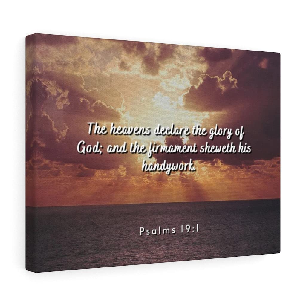 Christian Wall Art with Bible Verse - Psalms 19:1 Scripture Print, Ready to Hang Home Decor for Living Room, Bedroom & Church | Express Your Love with God's Glory