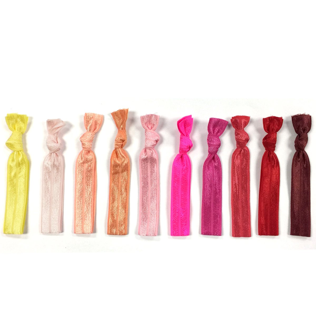 Allydrew 10 Pack No Crease Ouchless Elastic Hair Ties - Soft Ribbon Ponytail Holders for Women & Girls (Perfect for Workouts, School, and Everyday Styling)