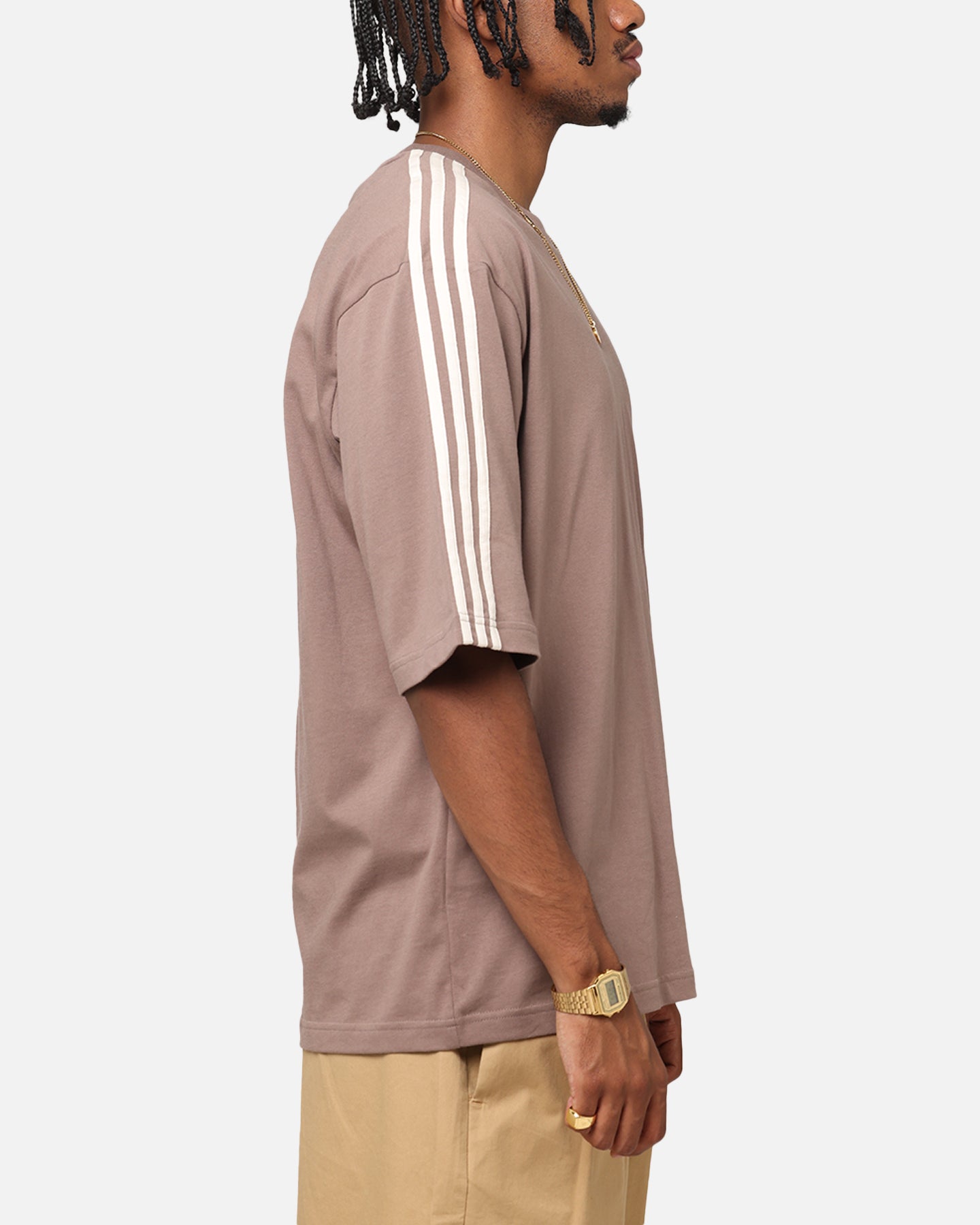 Adidas Oversized T-Shirt for Men - Soft Cotton Brown Tee - Casual Streetwear & Loungewear - Perfect for Everyday Wear, Gym, and Outings