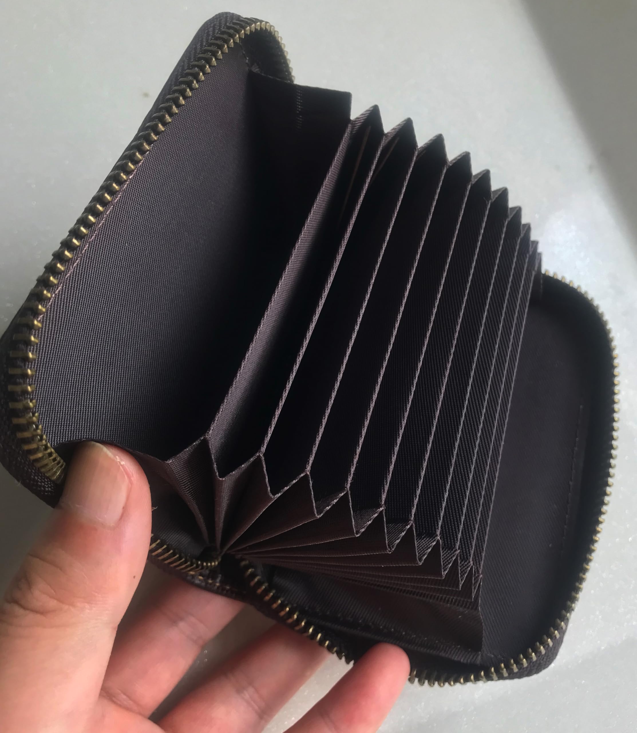 RFID Blocking Leather Credit Card Holder for Women & Men - Slim Wallet with Coin Purse (Brown) | Perfect for Travel, Shopping & Everyday Use