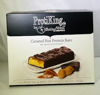 BWEC Proti King Caramel Nut Protein Bars - 7 Pack, 15g Protein per Bar | High Protein Snack for Gym, Hiking & On-the-Go Energy Boost