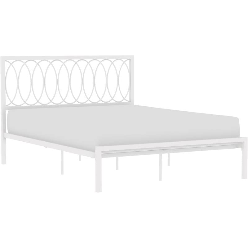 Hillsdale Furniture Naomi Queen Size Metal Bed Frame in White - Elegant Bedroom Furniture for Modern & Classic Home Decor