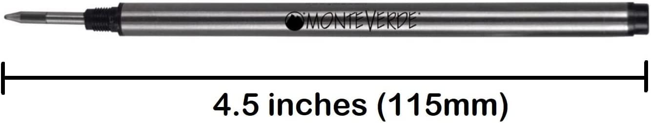 Monteverde Soft Roll Rollerball Pen Refills 5-Pack - Medium Point M23 Threaded Tip Dark Blue - Compatible with Montblanc Capped Pens - Premium Pen Refills for Smooth Writing - Ideal for Office, School & Everyday Use