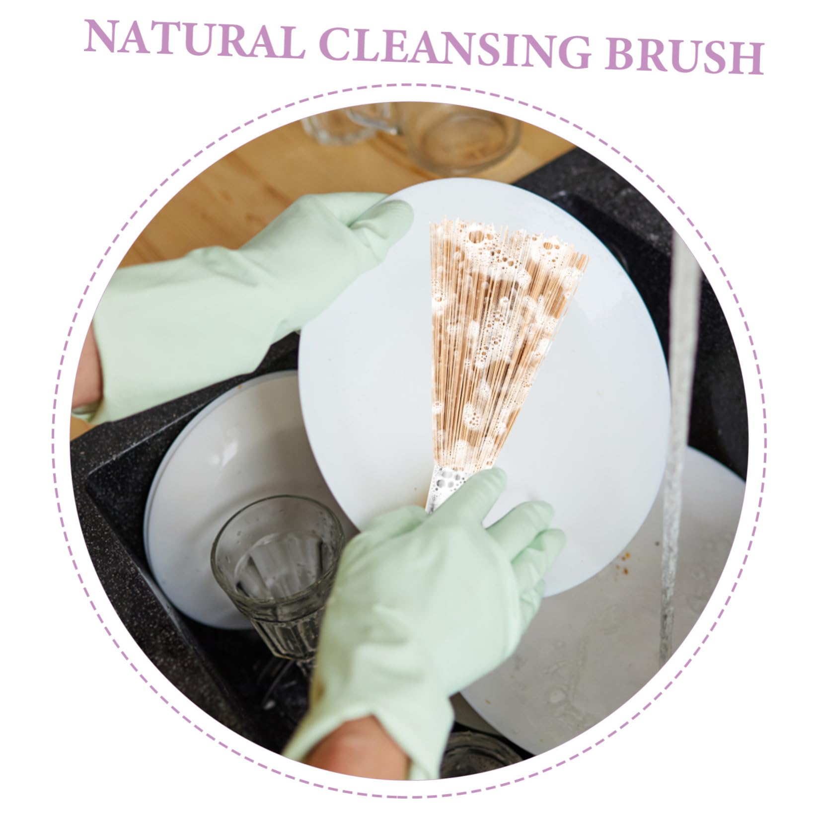 Bamboo Wok Brush Set - 2pcs Kitchen Cleaning Tools for Nonstick Pans