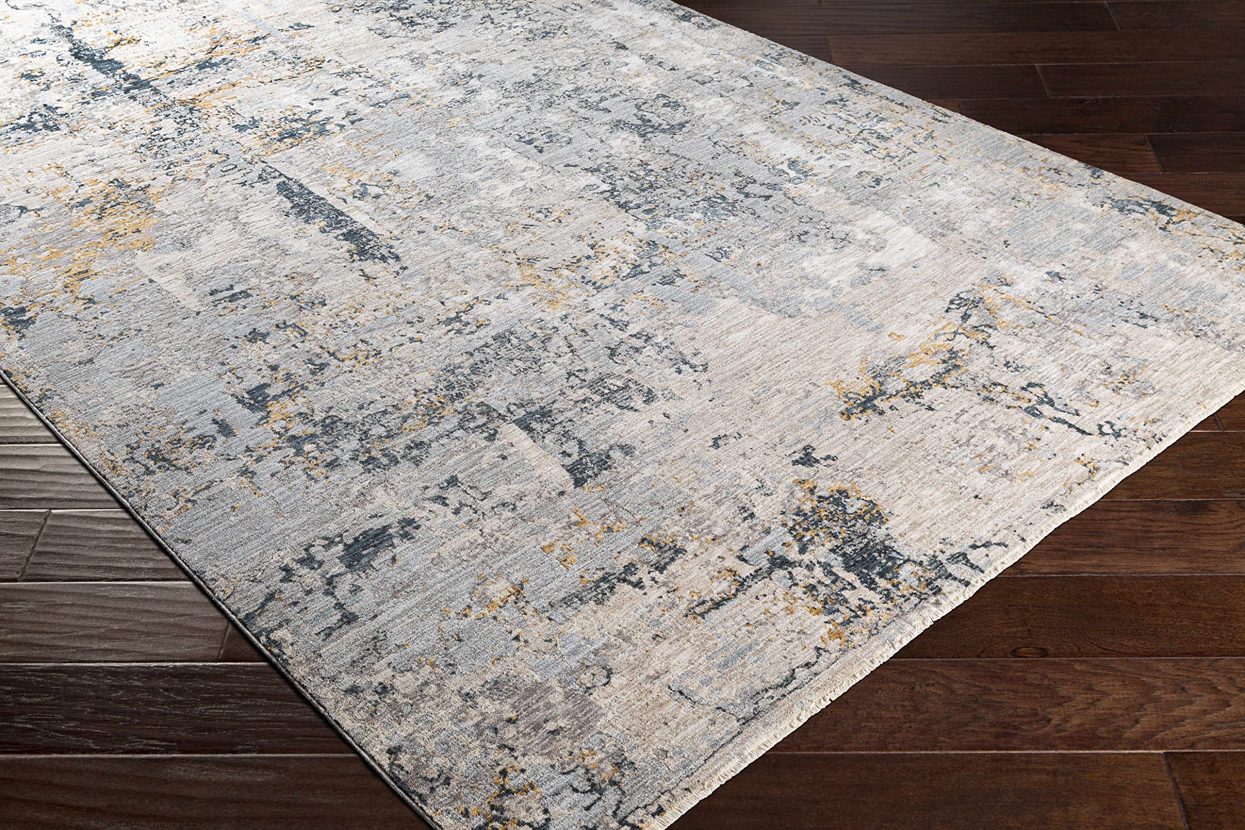 Modern Hauteloom Midfield Area Rug for Living Room & Bedroom - Soft Gray, Beige, Blue - 2' x 3' - Perfect for Home Decor, Cozy Spaces & Interior Design