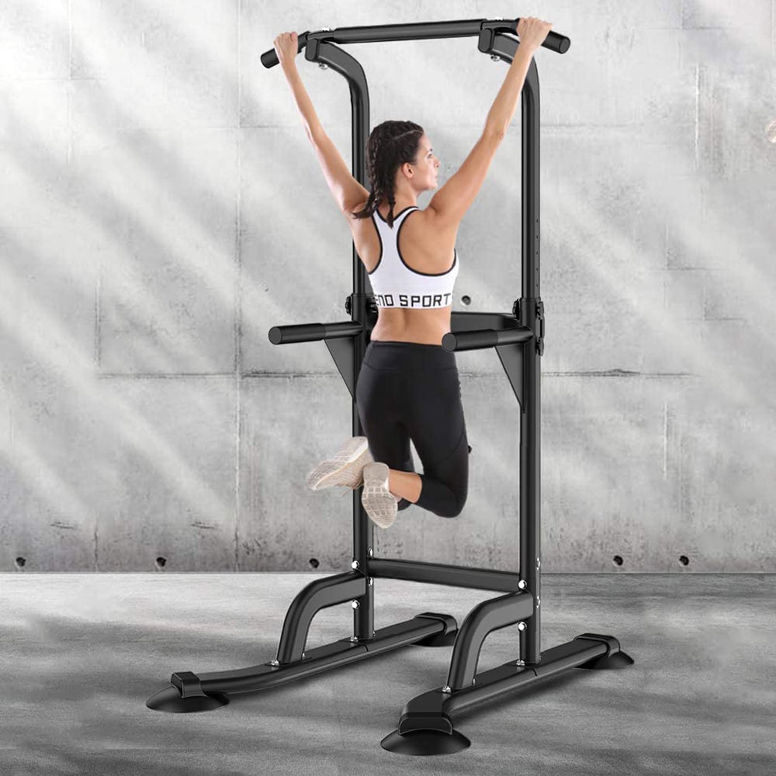 Soges Adjustable Power Tower - Pull Up Bar, Dip Station & Multi-Function Home Gym Equipment for Strength Training (PSBB005-CA) | Perfect for Home Workouts, Calisthenics & Full-Body Fitness