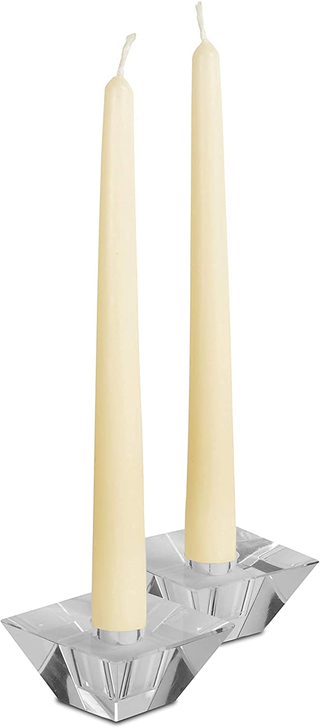 Hyoola 12 Inch Wool White Unscented Dripless Taper Candles Bulk (96 Pack) - 10 Hour Burn Time - Perfect for Weddings, Church, Candlelight Dinners & Home Decor