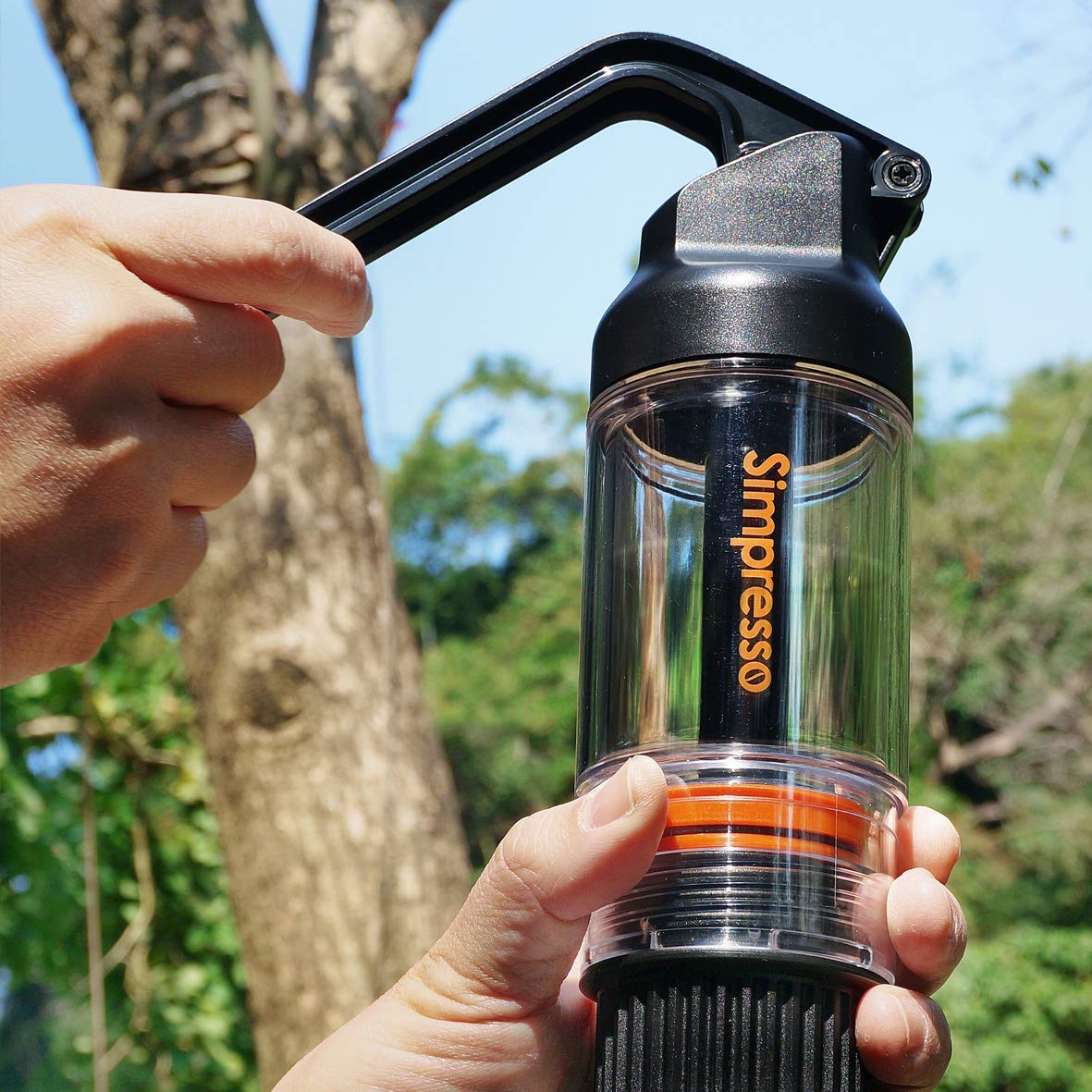 Simpresso Portable Espresso Maker - Compact Travel Coffee Machine for Nespresso Pods & Ground Coffee | Manual Hand Pump Espresso Machine | Perfect for Camping, Office & Travel | Complete Premium Kit with Accessories