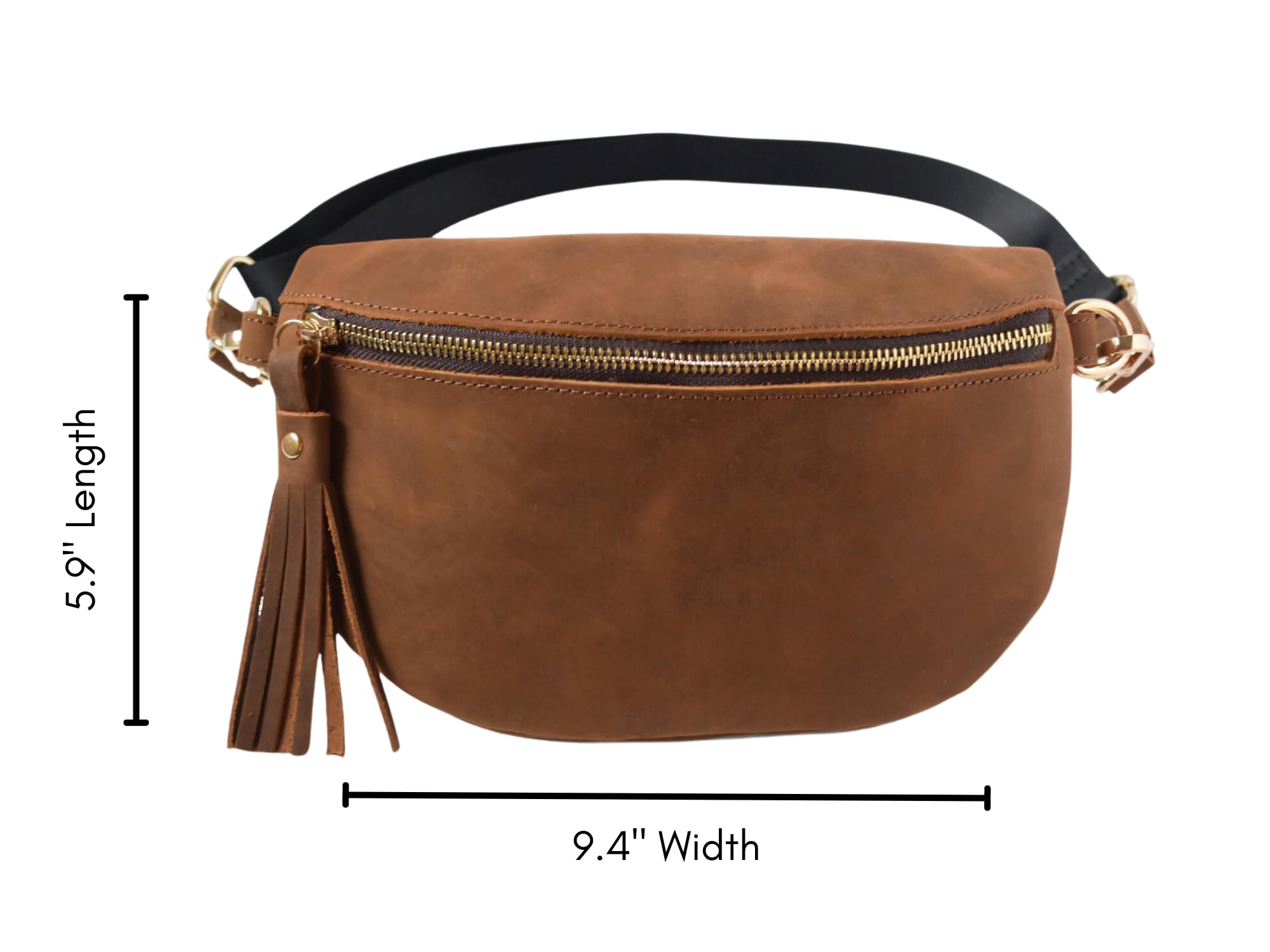 Genuine Leather Fanny Pack for Women - Crossbody Sling Purse, Shoulder Bag & Casual Chest Bum Bag in Brown | Perfect for Travel, Hiking, Shopping & Everyday Use