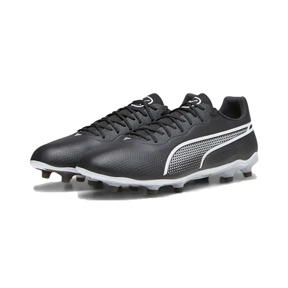 Puma King Pro FG/AG Soccer Cleats for Men - Black/White Football Shoes - Perfect for Artificial Grass & Firm Ground - Ideal for Training & Competitive Matches