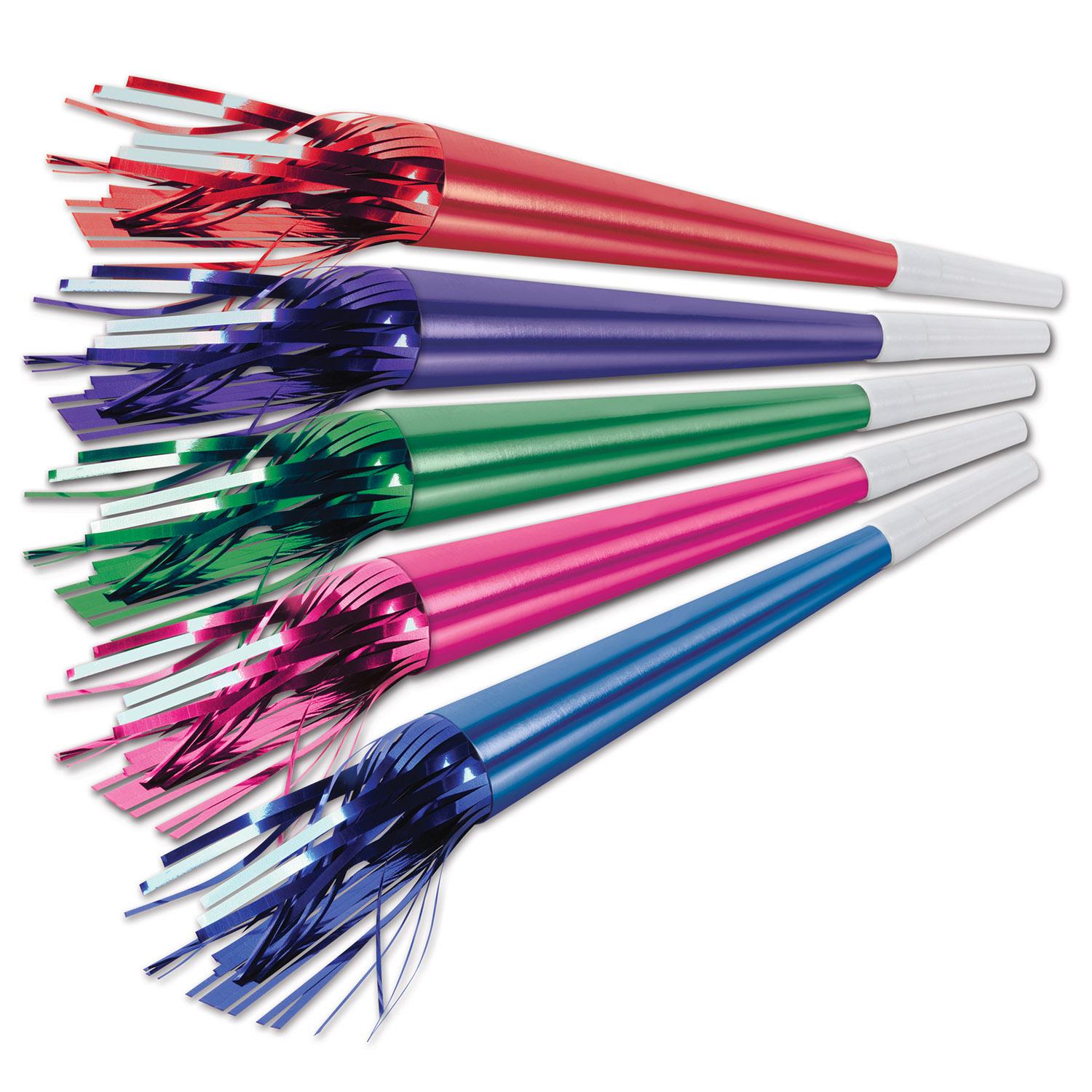 100 Pack Beistle Foil New Year's Party Horns with Tassels - Bulk Noisemakers for New Year's Eve, Birthday Parties & Celebrations - Perfect for Countdowns, Festive Events & Holiday Gatherings