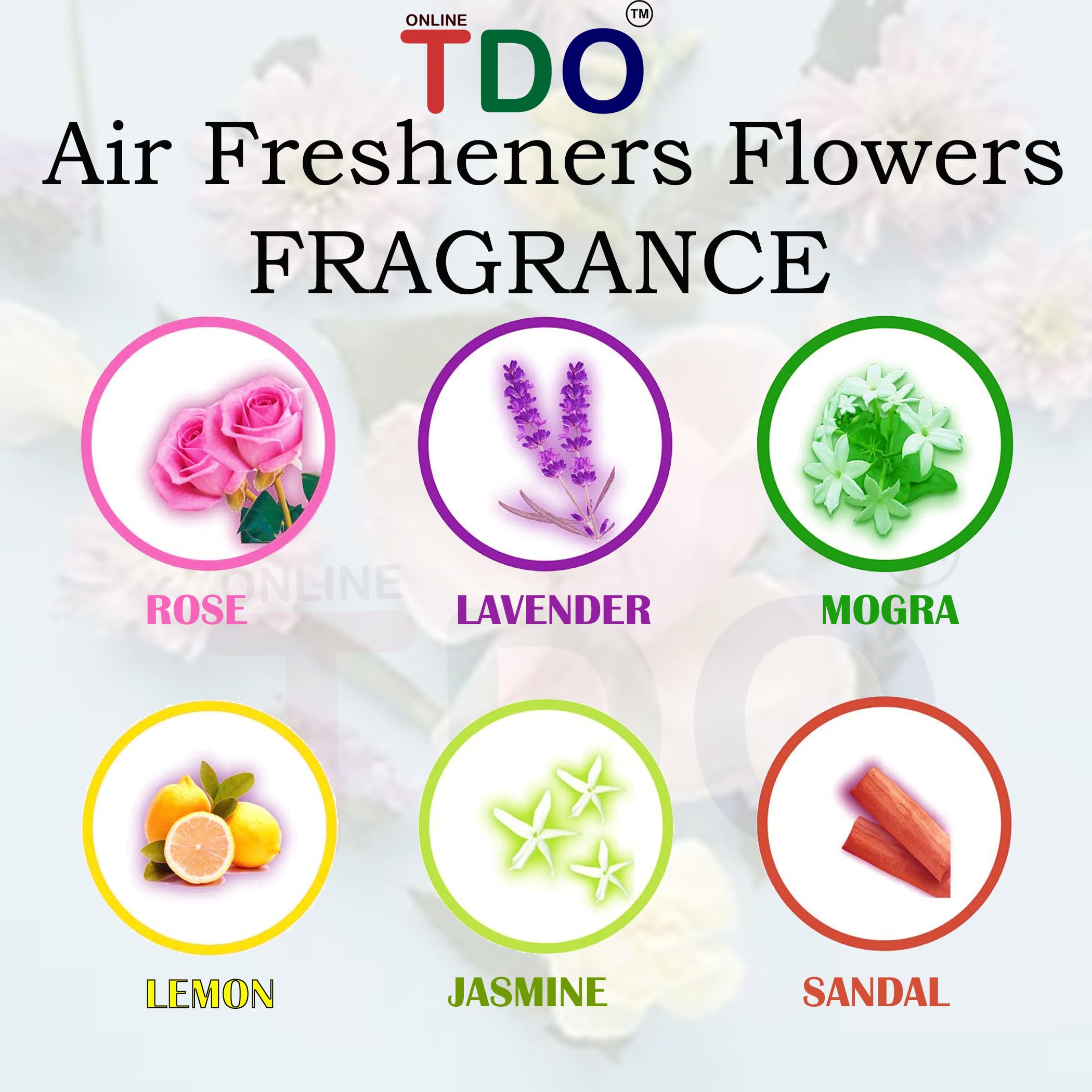 TDO Toilet & Bathroom Air Freshener Blocks - 6 Pack (60g Each) | Rose, Jasmine, Lemon, Mogra, Sandal & Lavender Fragrances | Freshen Pantry, Bathroom, Toilet, Wardrobe & Wash Basin | Long-Lasting Aroma for Home & Office Spaces