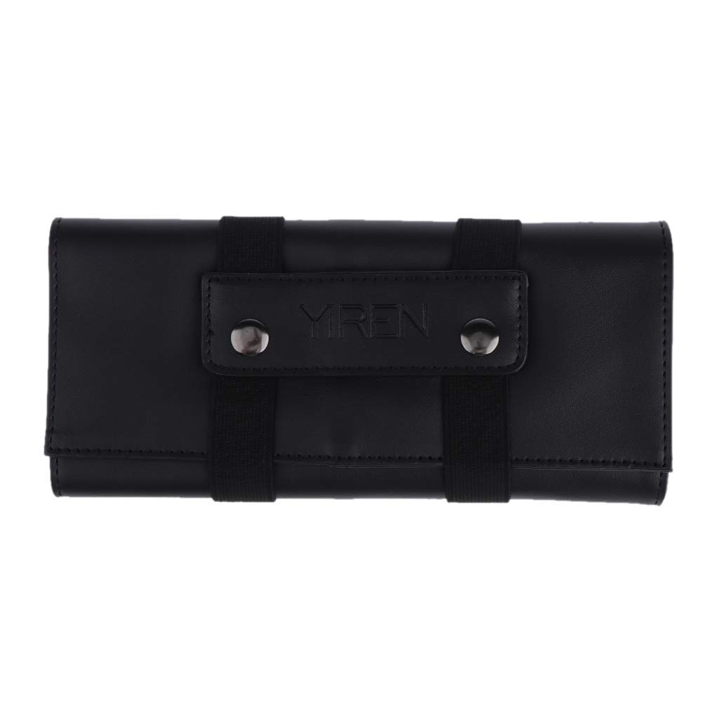 Professional PU Leather Hairdressing Scissor Bag - Hair Stylist Tool Organizer with Storage Pockets for Salon Shears, Combs & Accessories (Black) - Perfect for Salon Professionals & Mobile Hairstylists
