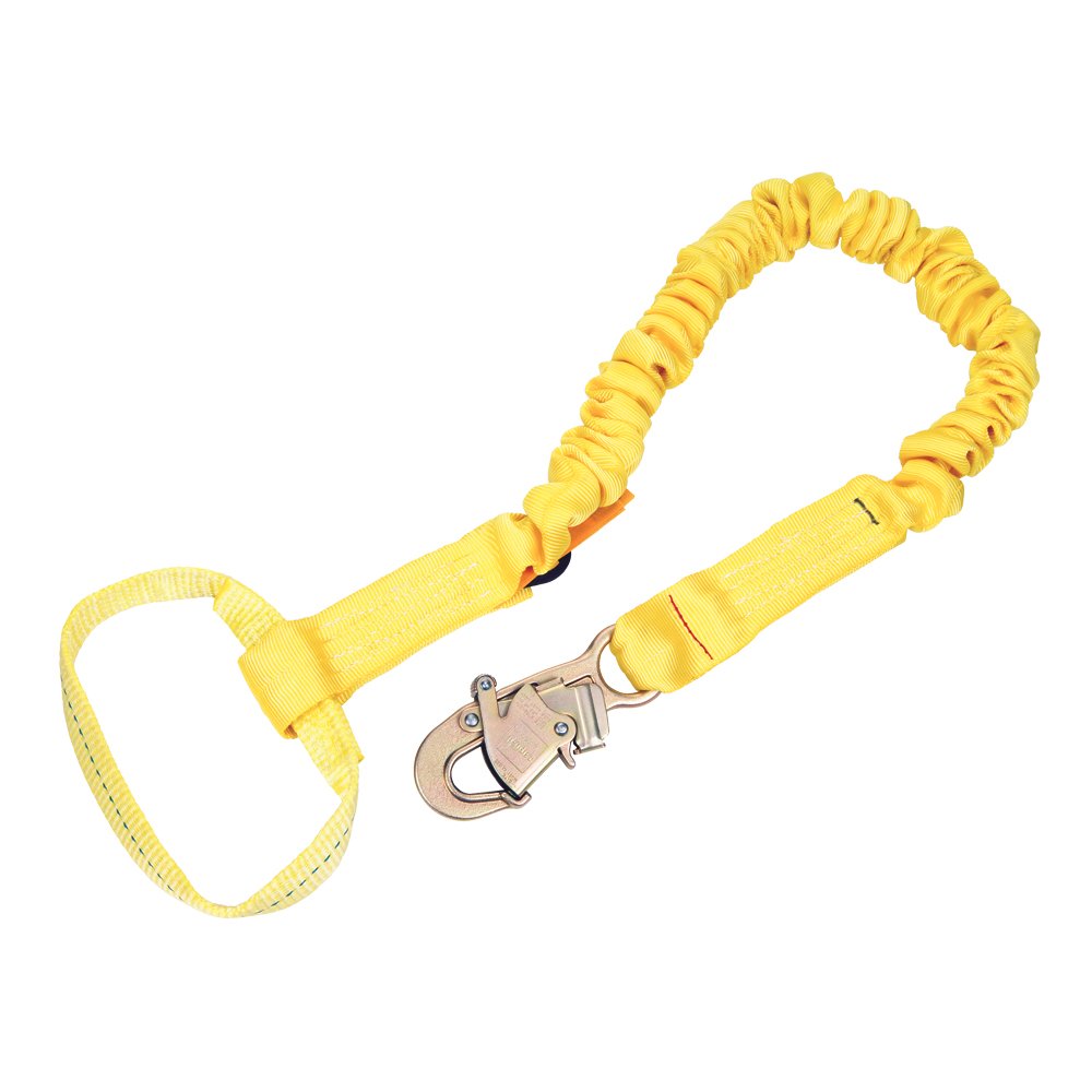3M DBI-SALA ShockWave2 1244310 Shock Absorbing Lanyard - 6-Foot Single-Leg Safety Lanyard with Elastic Web & Snap Hook for Fall Protection - Ideal for Construction, Roofing, and Industrial Work Safety