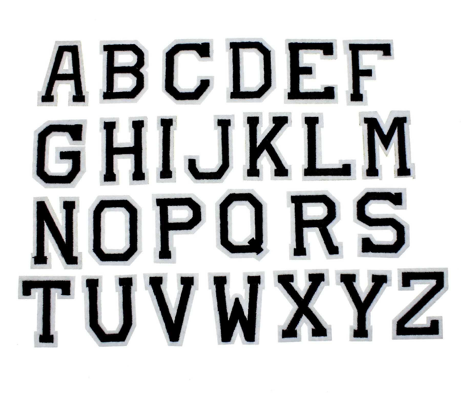 RECHERE Embroidered Iron On Patch - Uppercase Letter K Alphabet Applique in Black | Perfect for DIY Clothing, Bags, Hats & Costume Customization