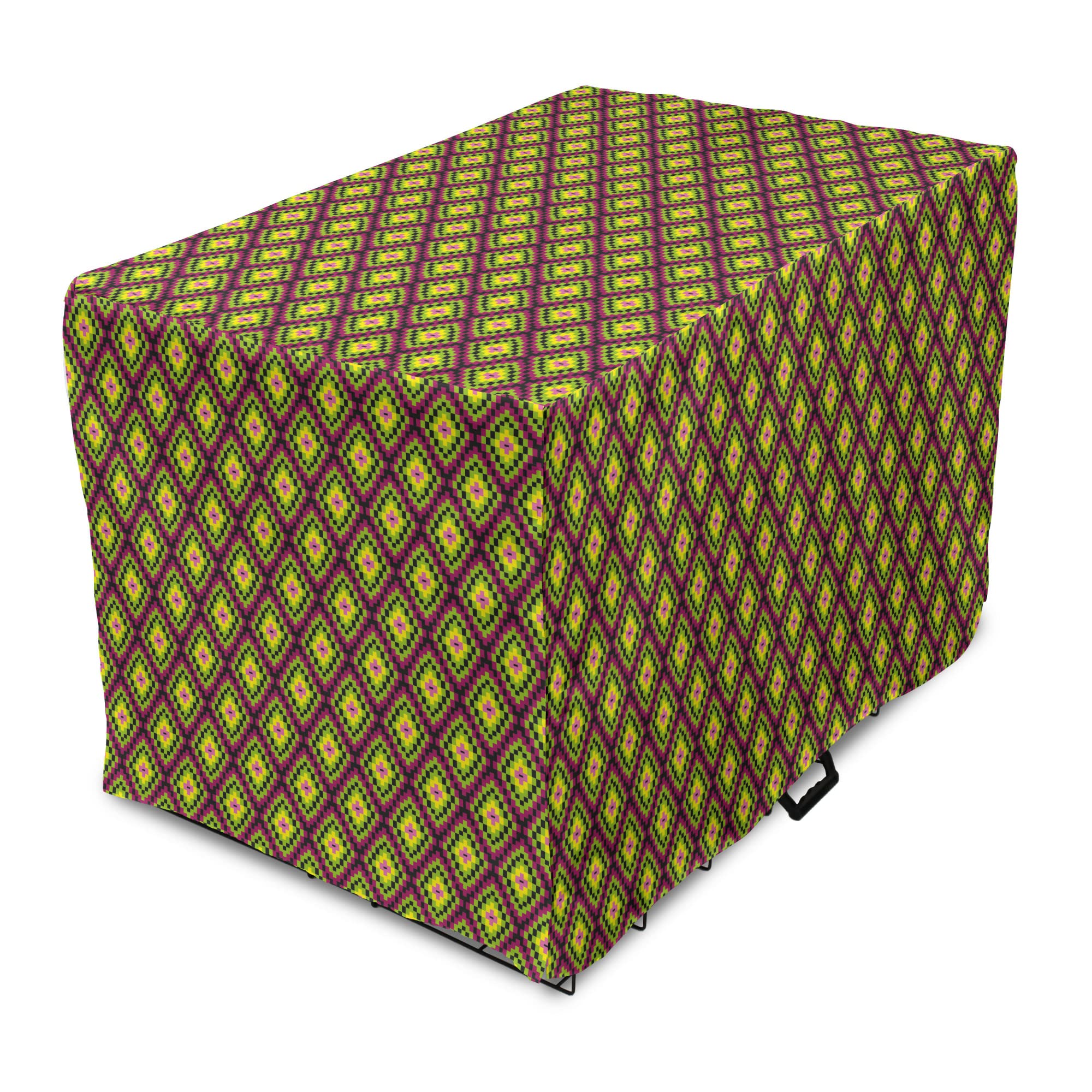 Lunarable Colorful Dog Crate Cover - Soft, Durable & Washable Kennel Cover for Small, Medium & Large Dogs - Perfect for Home, Travel & Vet Visits