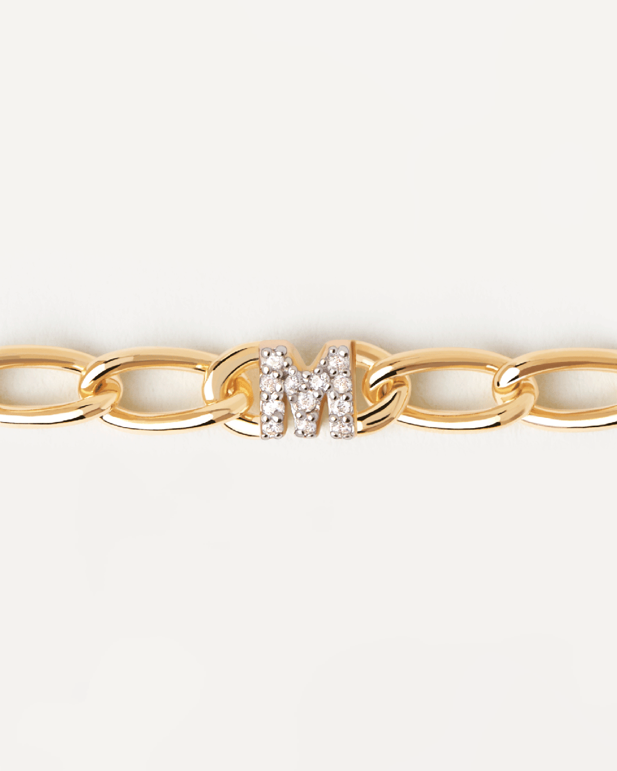 GRID 5 Letter M Chain Bracelet - Personalized Initial Jewelry for Women - Perfect for Gifts, Birthdays & Everyday Wear