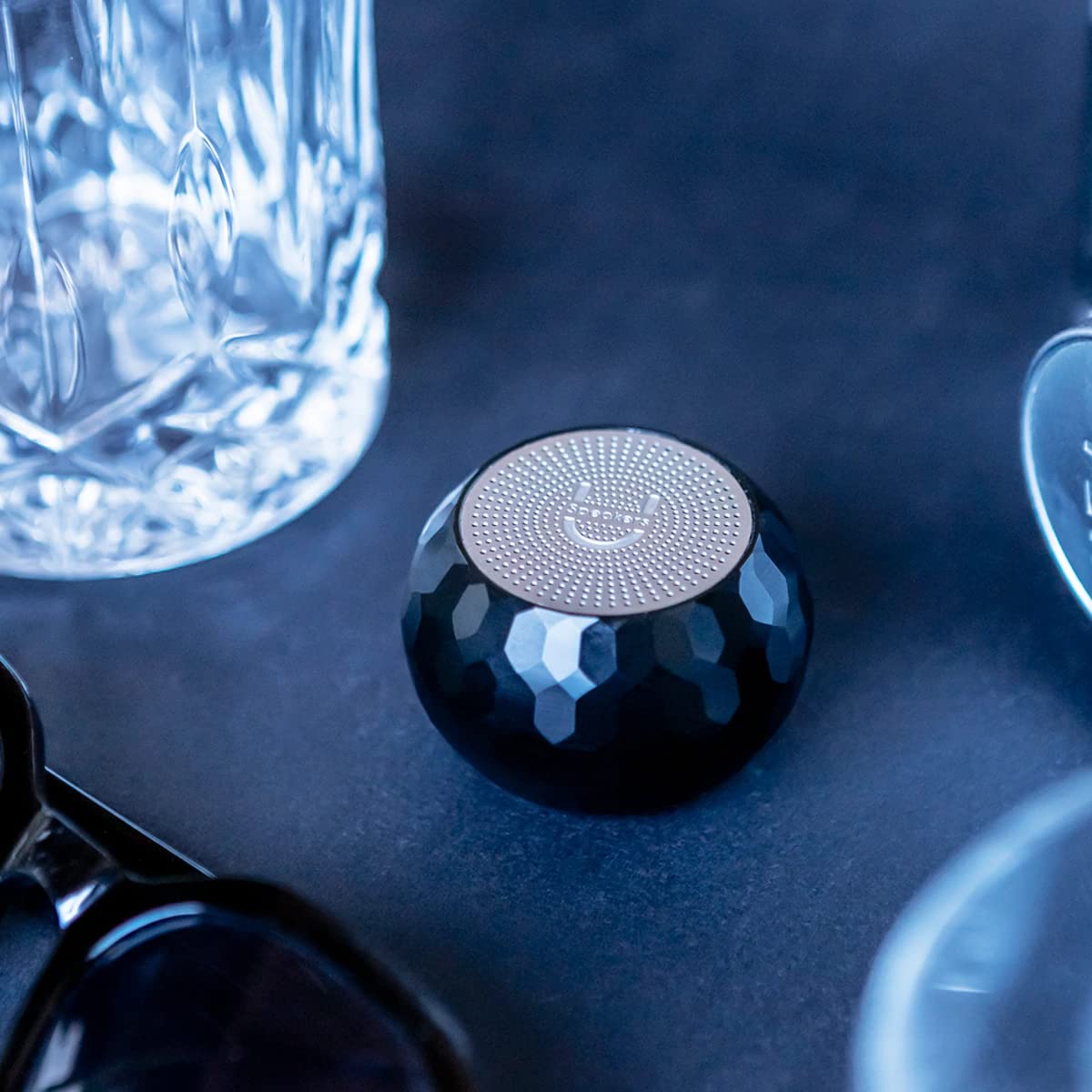 Portable Wireless Bluetooth Speaker with Magnetic Base - Mini Glam U Speakers with Built-in Mic & Selfie Remote, Perfect for Travel, Home Office & Outdoor Activities | Pair with Matching Speaker for Stereo Sound