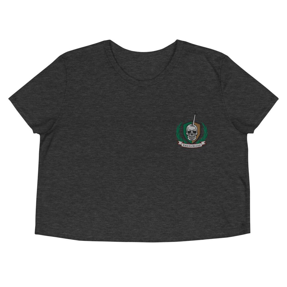 Exiles RFC Embroidered Crop Top - Women's Rugby Jersey for Training & Match - Breathable Sports Apparel for Fans & Athletes - Perfect for Game Day, Workouts & Casual Wear
