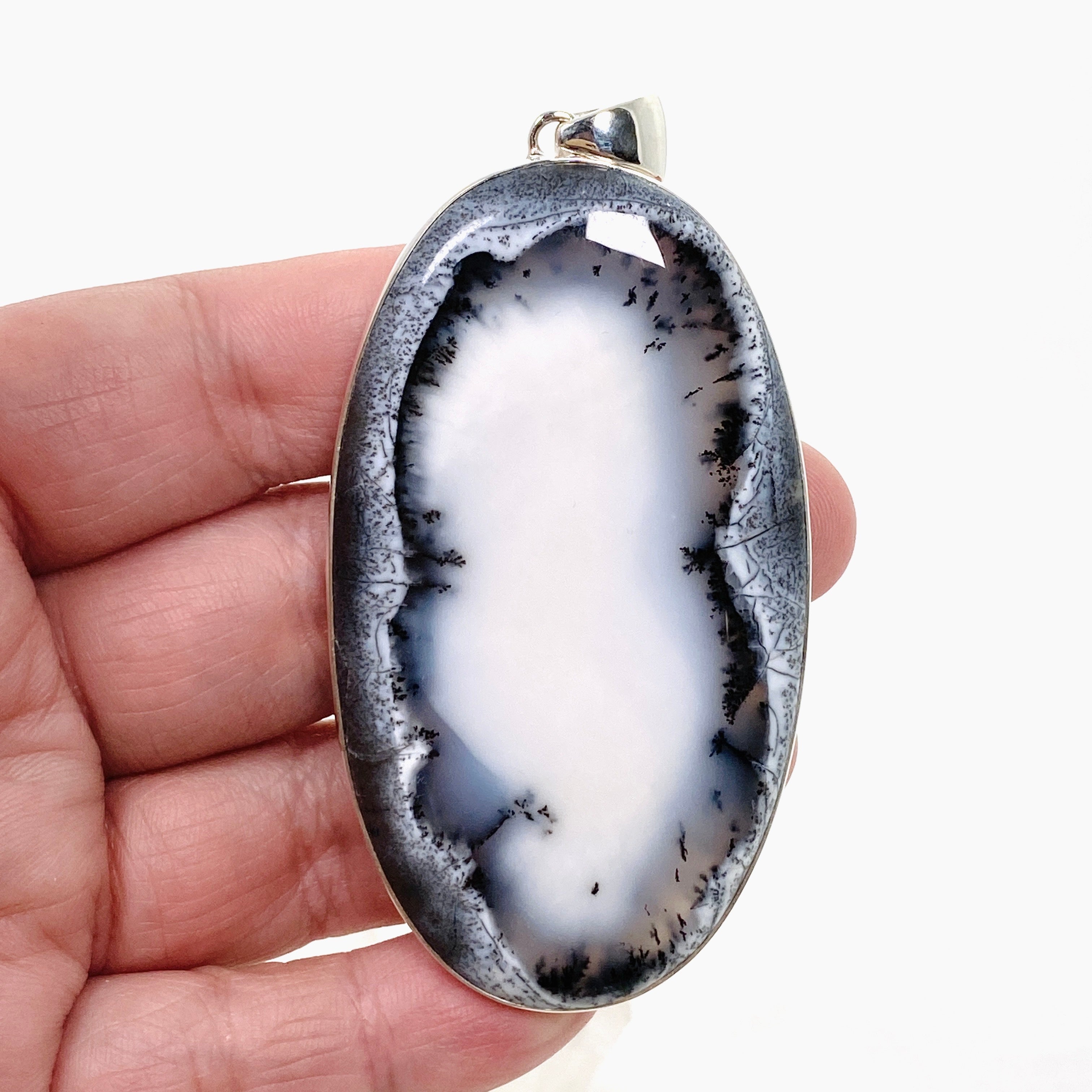 Dendritic Opal Oval Cabochon Pendant - Natural Gemstone Jewelry for Women - Perfect for Necklace Making & Gift Giving
