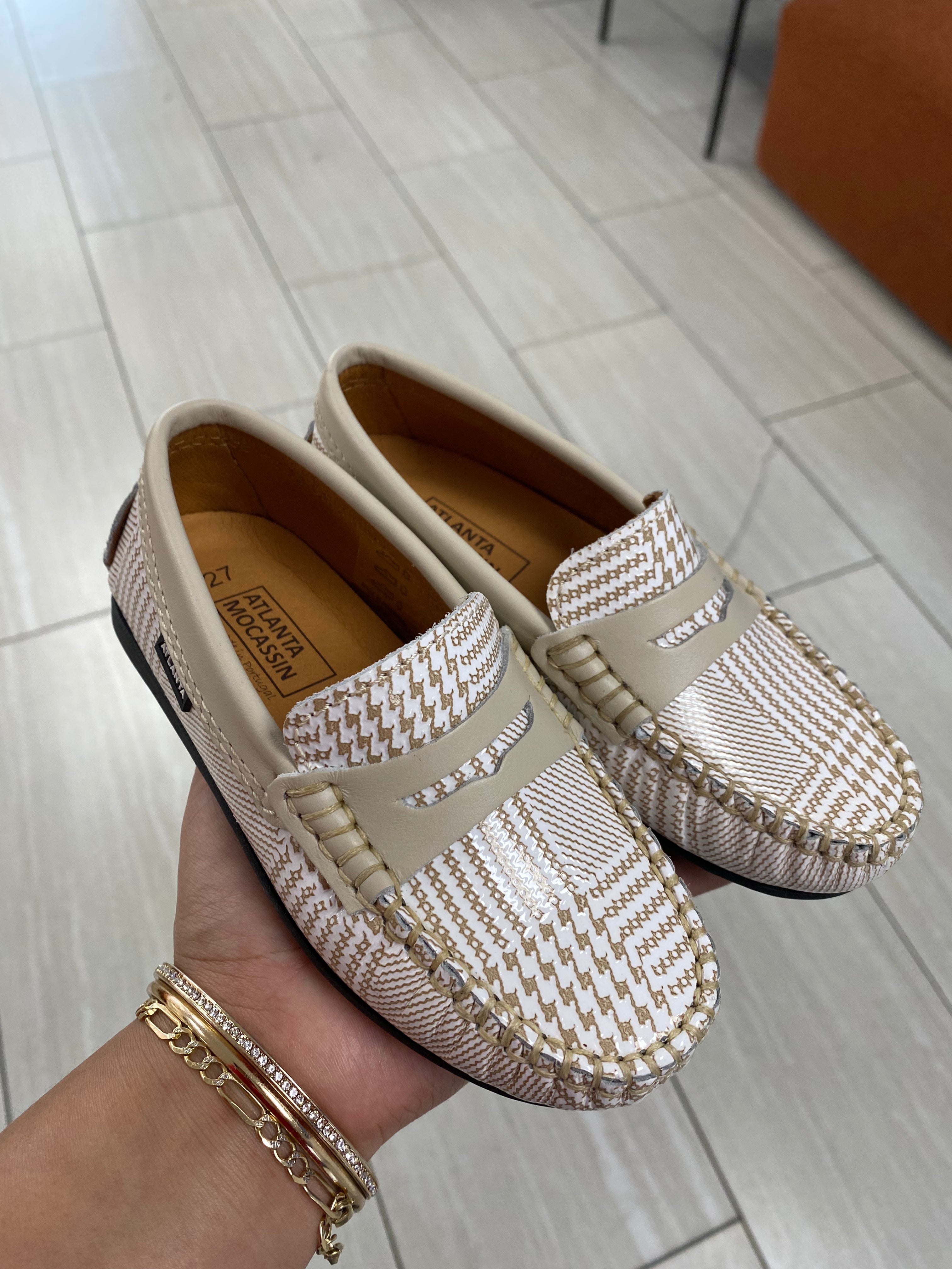 **Atlanta Moccasin Sand Plaid Penny Loafers - Comfortable & Stylish Men's Slip-On Shoes for Casual Wear & Office**