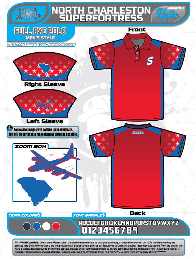 North Charleston Superfortress Full Dye Polo Shirts for Men - Comfortable & Stylish Casual Wear for Golf, Business & Outdoor Activities