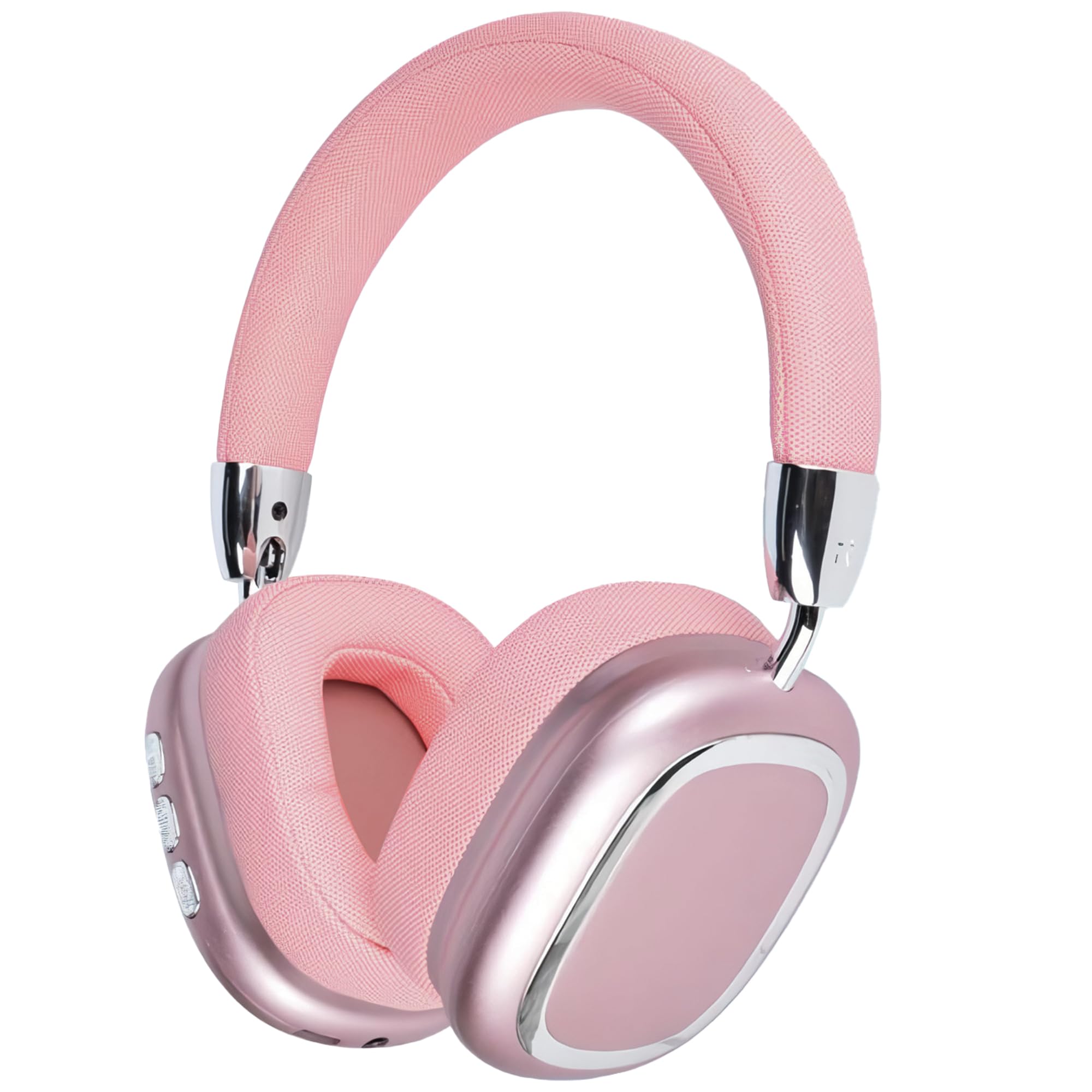 Wireless Bluetooth Over-Ear Headphones with Mic - Foldable, Lightweight Design, Wired Option - Stereo Sound for Phone, PC, Laptop - Soft Earmuffs for Comfortable Long Wear (Pink) | Perfect for Travel, Workouts, Office & Gaming