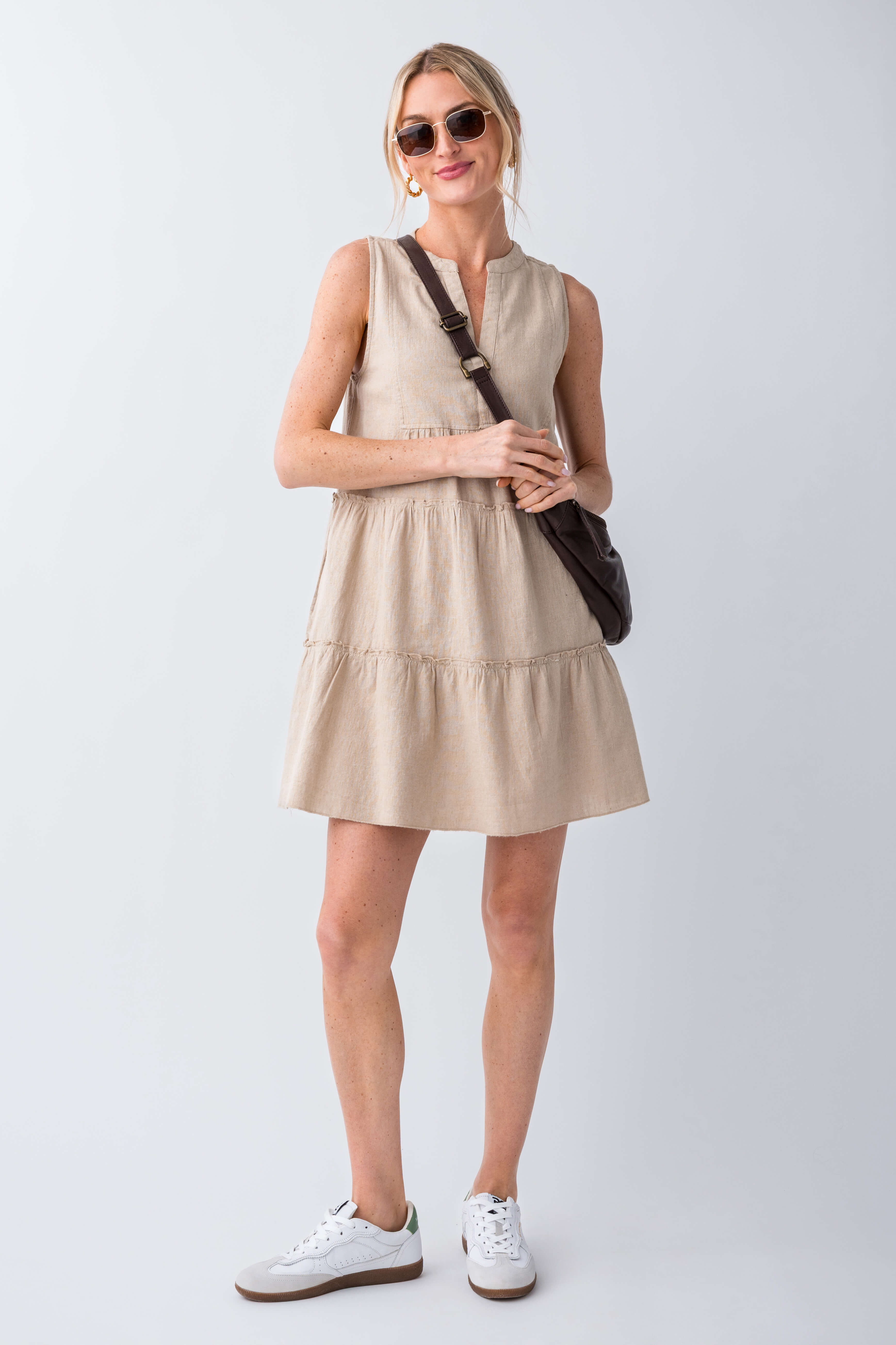 Elan Splitneck Tiered Dress - Flowy Summer Midi Dress for Women | Perfect for Beach Vacations, Date Nights & Casual Outings