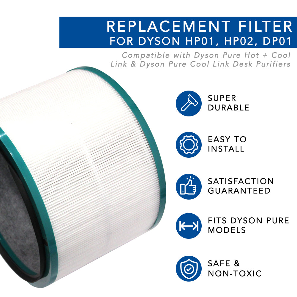Dyson HP1 HP02 DP01 Pure Hot + Cool Link & Pure Cool Link Desk Air Purifier Replacement Filter - HEPA Filter for Clean Air at Home, Office, or Bedroom