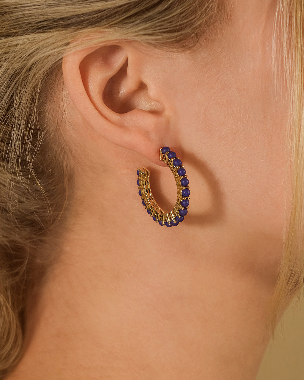 Noella Beaded Hoop Earrings for Women - Trendy Bohemian Jewelry - Handmade Beaded Hoops - Perfect for Parties, Weddings & Everyday Wear