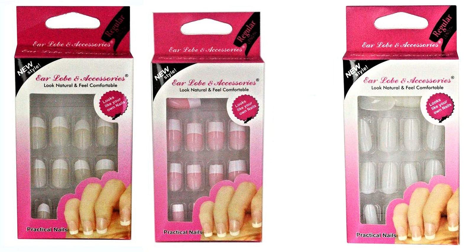12pcs Ear Lobe & Nail Accessories Combo Set - Beige, Pink, White | Perfect for DIY Nail Art, Ear Piercing Jewelry & Fashion Styling
