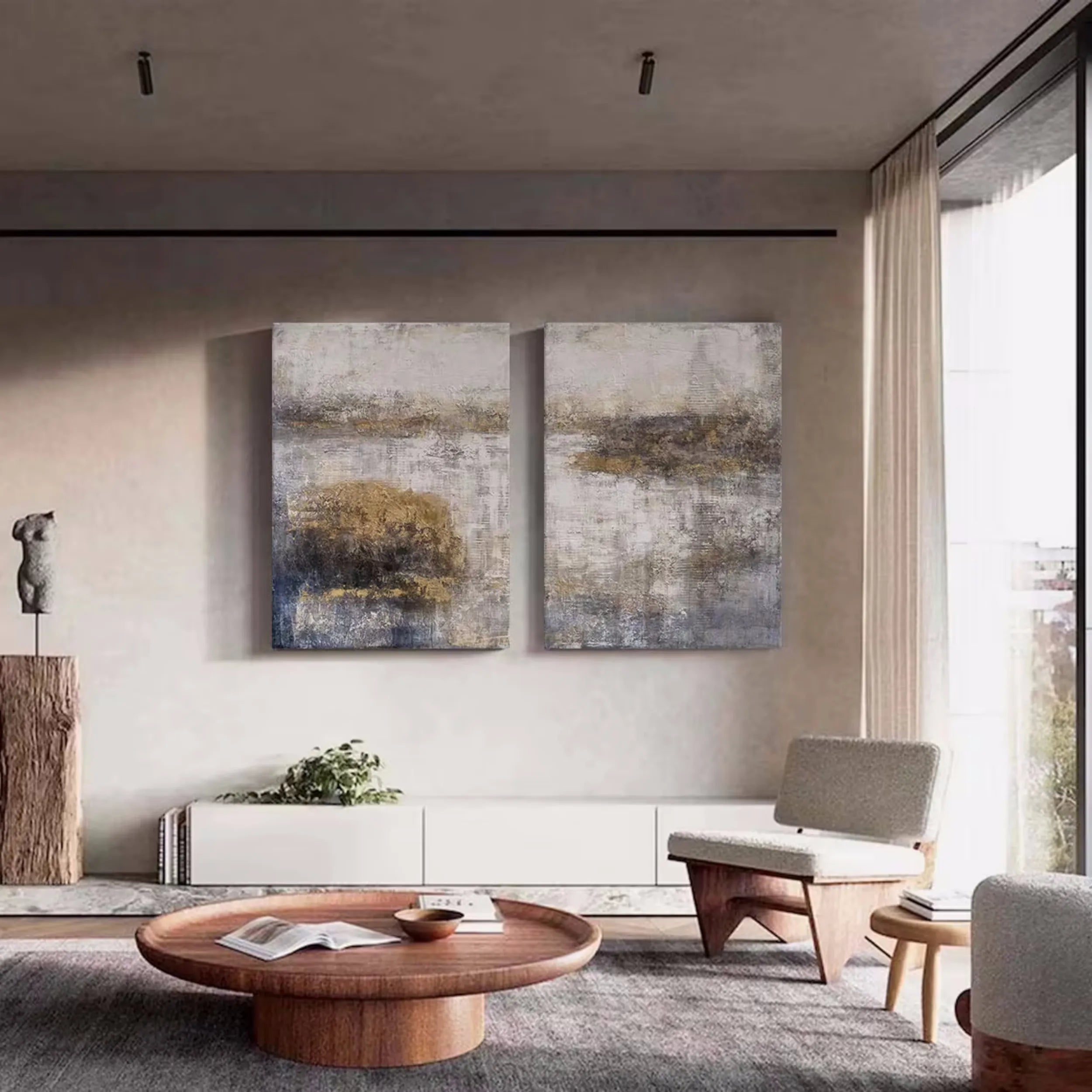 Abstract Painting Set of 2 - Modern Wall Art for Living Room & Bedroom Decor - Premium Canvas Prints #AB108 | Perfect for Home, Office & Gift Giving