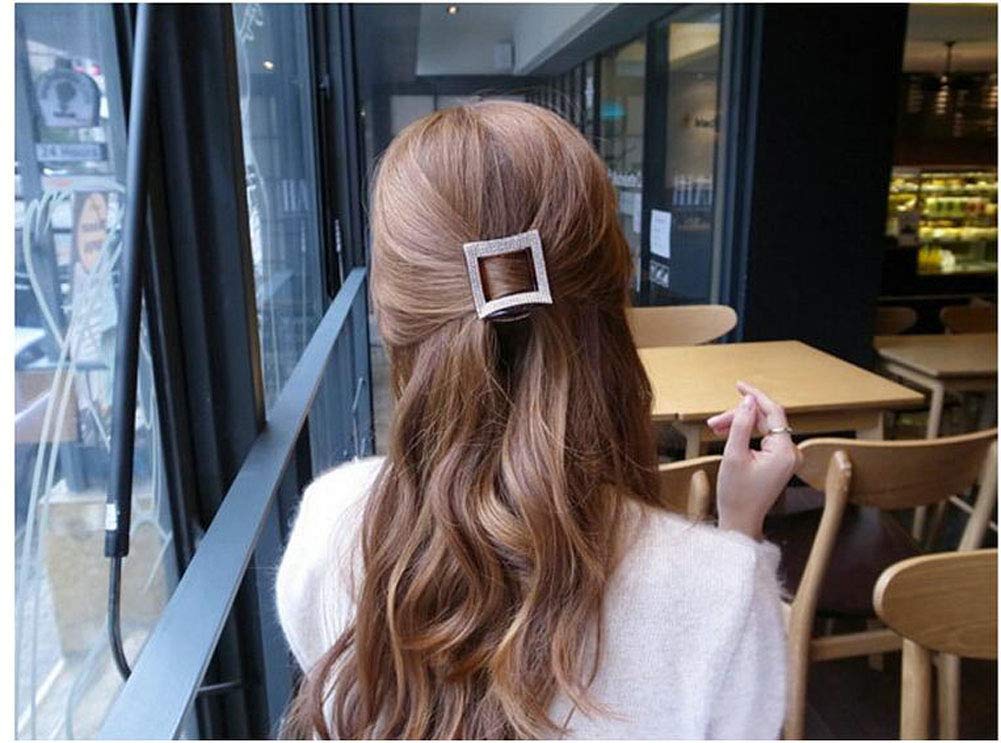 Elegant Rhinestone Hair Comb for Women - Crystal Hair Clip, Hairpin, Hair Grip - Square Black Headwear for Weddings, Parties & Special Occasions