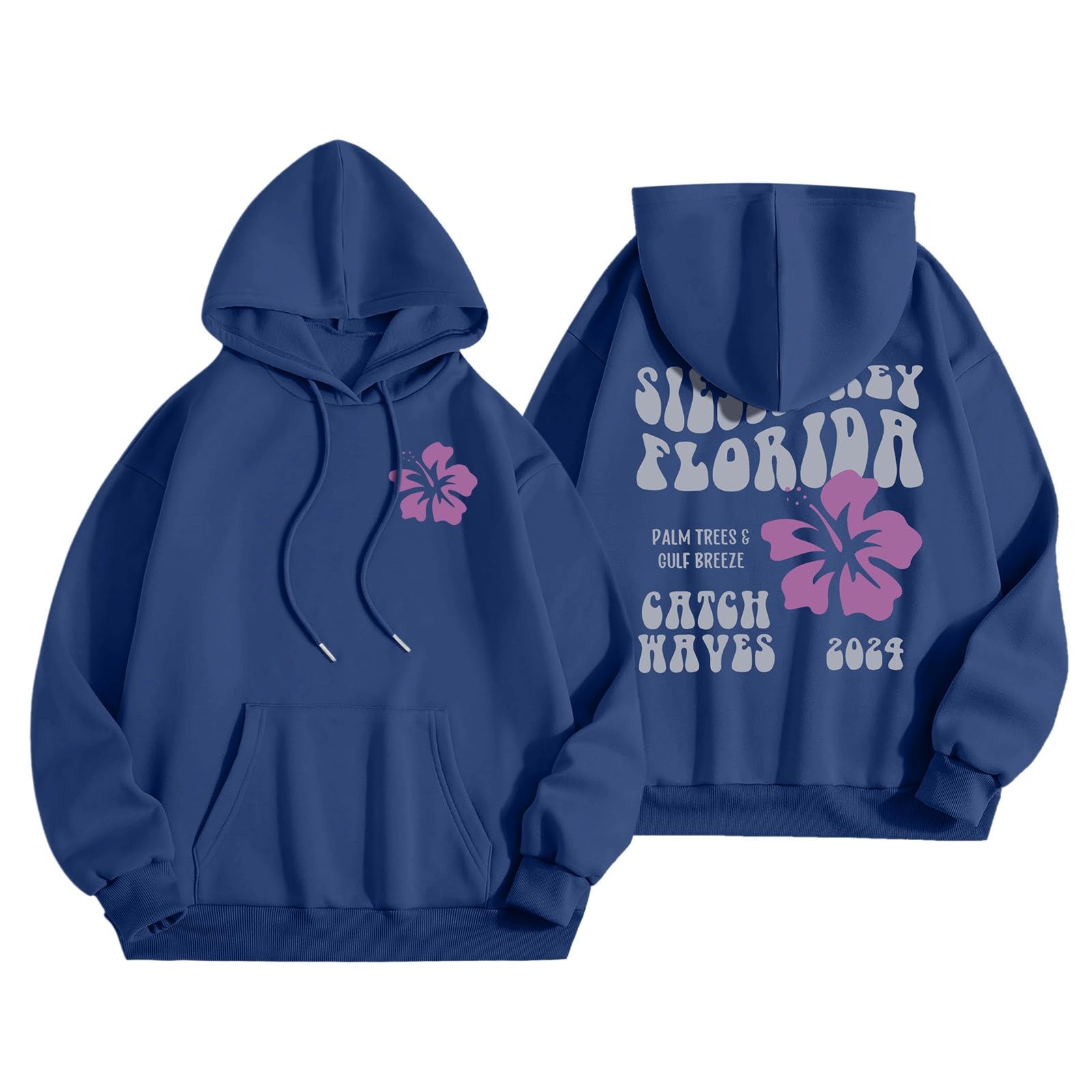 Women's Long Sleeve Hooded Sweatshirt - Loose Fit Oversized Pullover with Pocket, Fall Fashion Hoodie for Women | Perfect for Casual Wear, Beach Outings, and Cozy Autumn Days