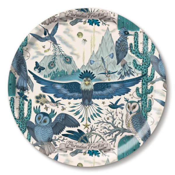 Jamida 15.5 Inch Round Serving Tray - Elegant Decorative Tray for Dining, Coffee Table, Kitchen & Home Decor - Perfect for Entertaining, Snacks, Breakfast in Bed