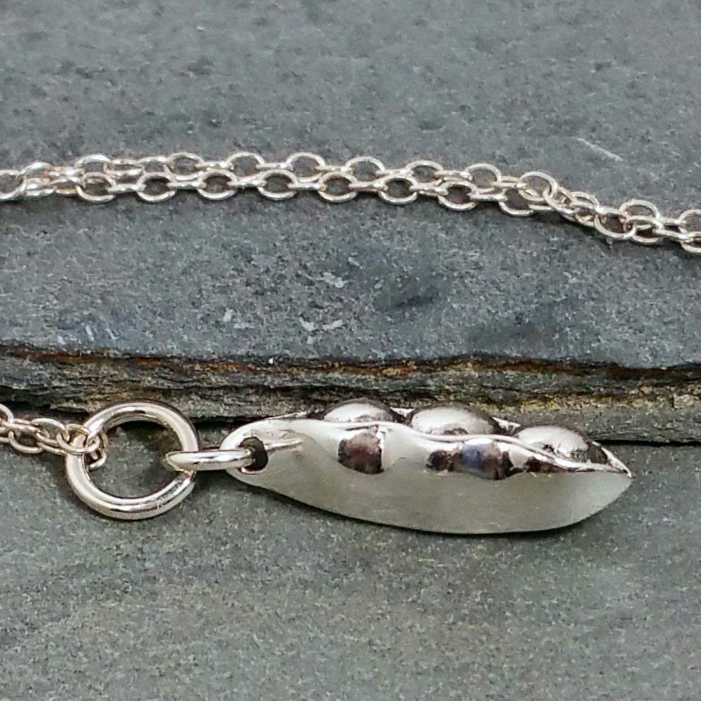 Sterling Silver Three Peas in a Pod Charm Necklace - 18 Inch Dainty Jewelry for Women, Gift for Mom Sister Daughter - Perfect for Birthdays, Anniversaries & Everyday Wear