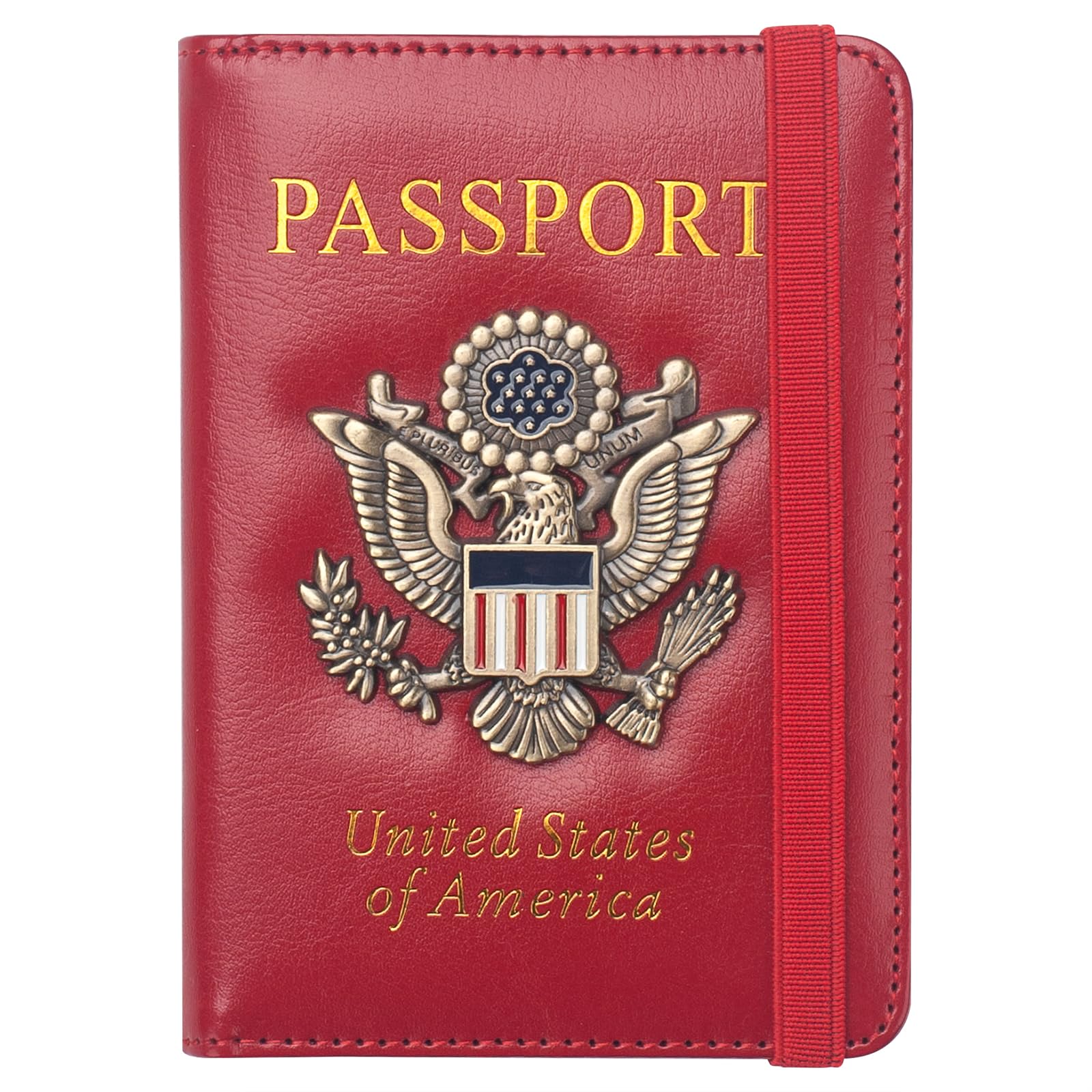 Coowayze RFID Blocking Passport Holder - Waterproof Leather Travel Wallet for Men & Women with Vaccine Card Slot - Secure Document Organizer for Airports, Vacations & International Trips