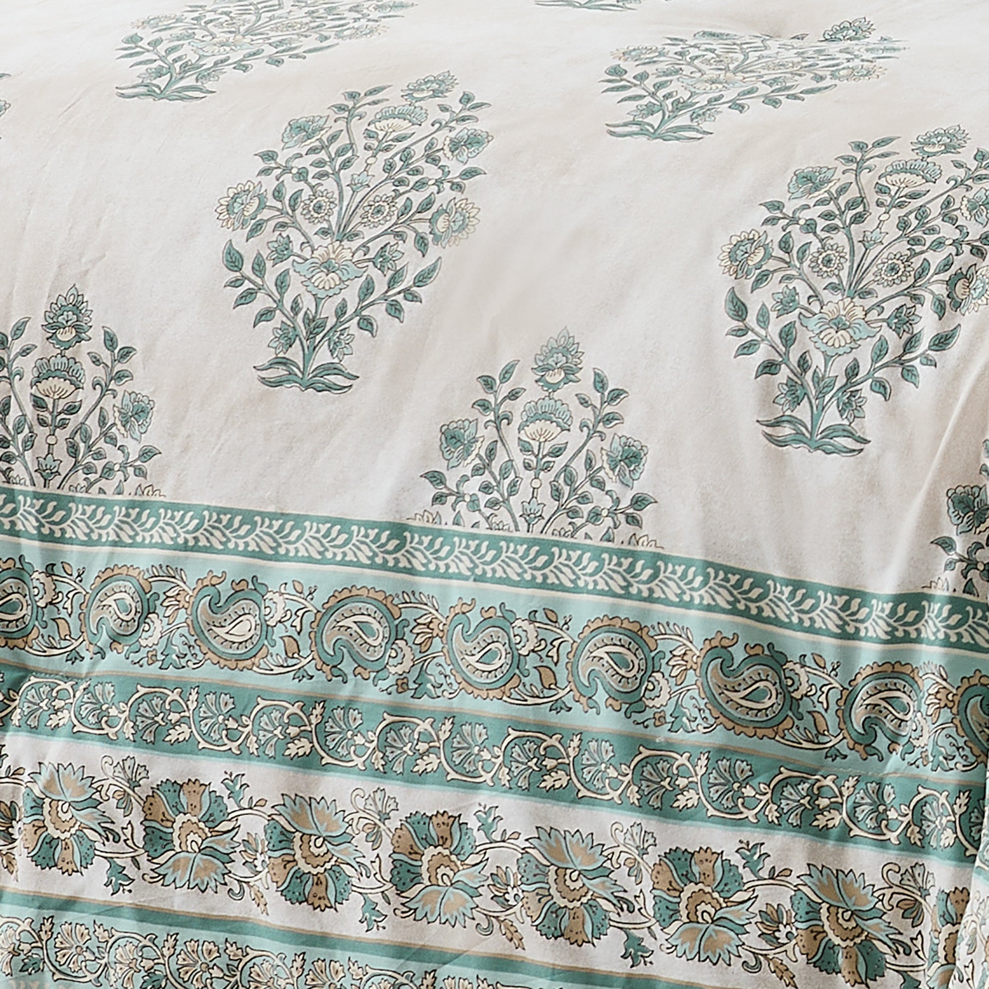 Sofia Floral Block Bouquet Cotton Comforter Set - Soft & Breathable Bedding for Cozy Bedroom Decor, Perfect for Master Bedroom, Guest Room & Dorm