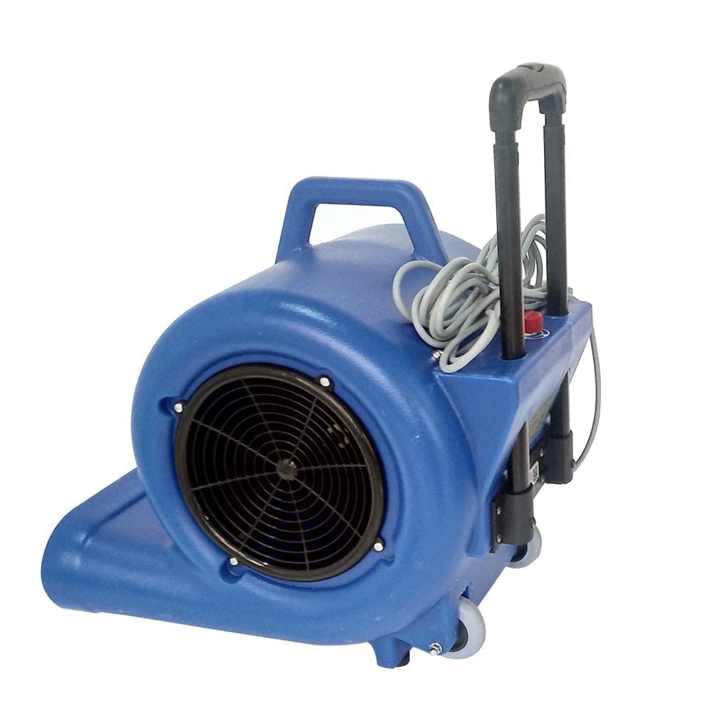 INTBUYING 3-Speed Heavy Duty Air Mover Blower Fan - 1.2HP 5700 CFM High Power Carpet Dryer & Floor Fan (220V, Blue) - Ideal for Water Damage Restoration, Construction Sites, and Quick Drying Floors