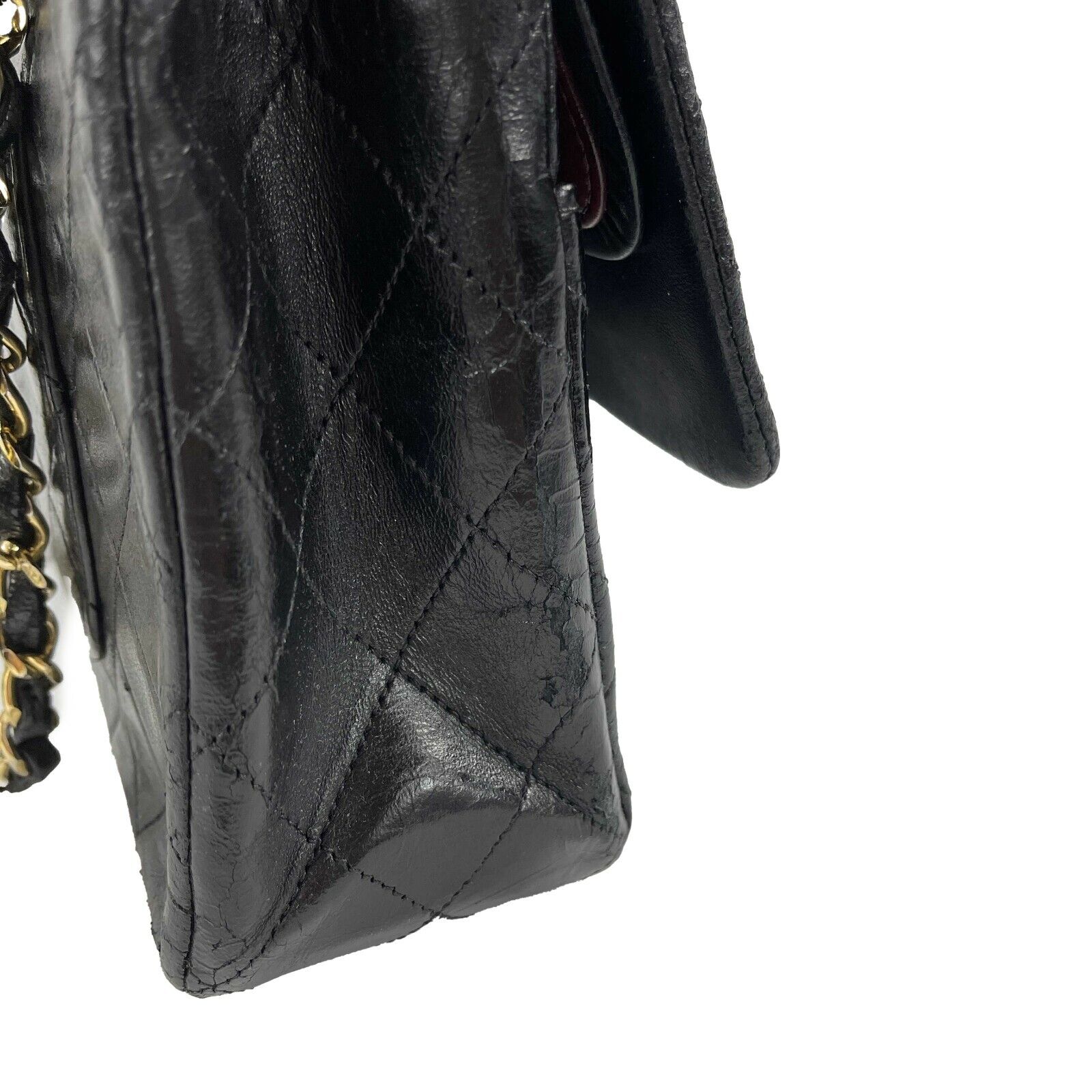 Vintage CHANEL Black & Gold CC Medium Double Flap Quilted Leather Shoulder Bag Crossbody Purse for Women | Luxury Designer Handbag for Evening Parties, Date Night & Special Occasions