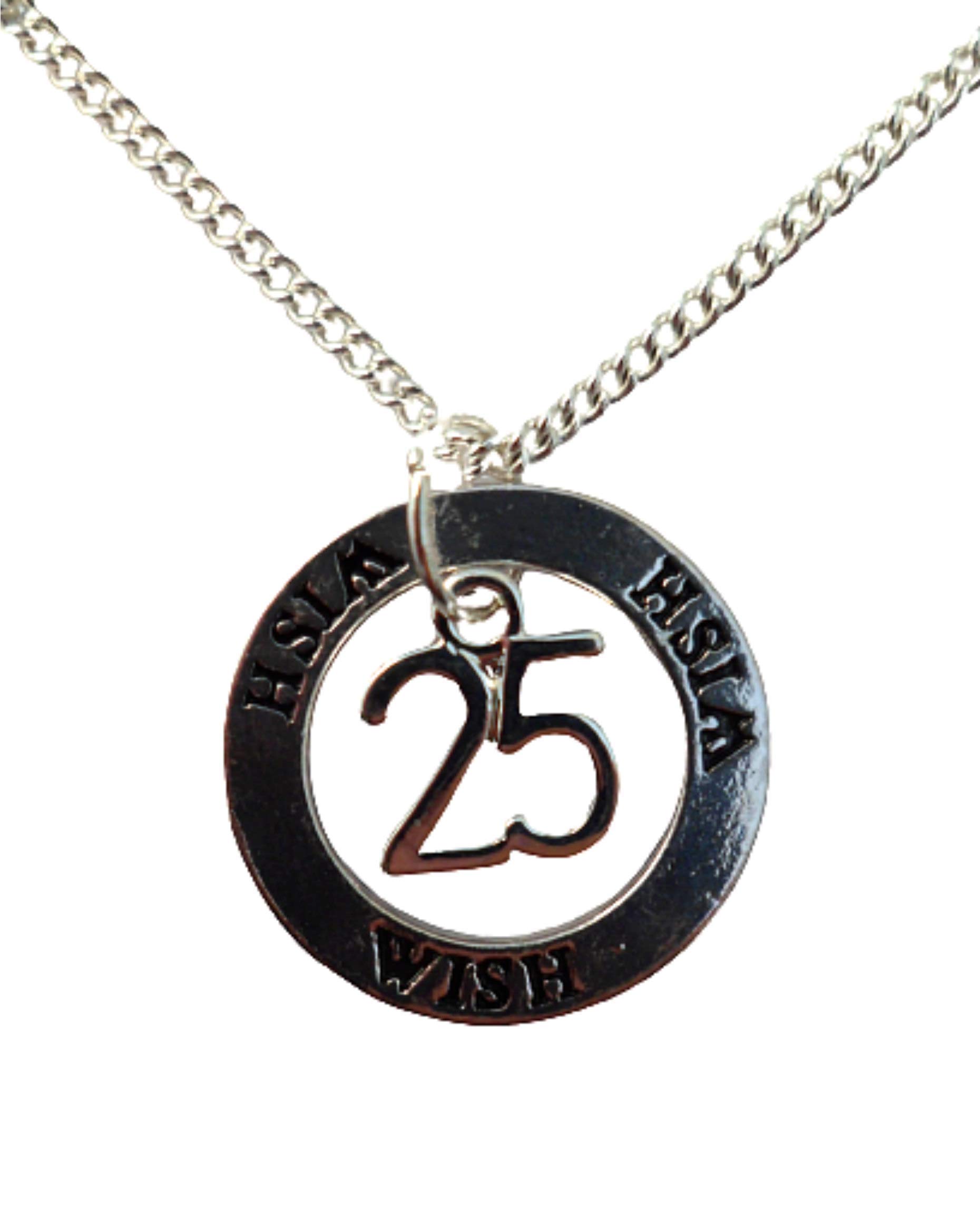 25th Birthday Silver Plated Necklace - Anniversary Gift for Her