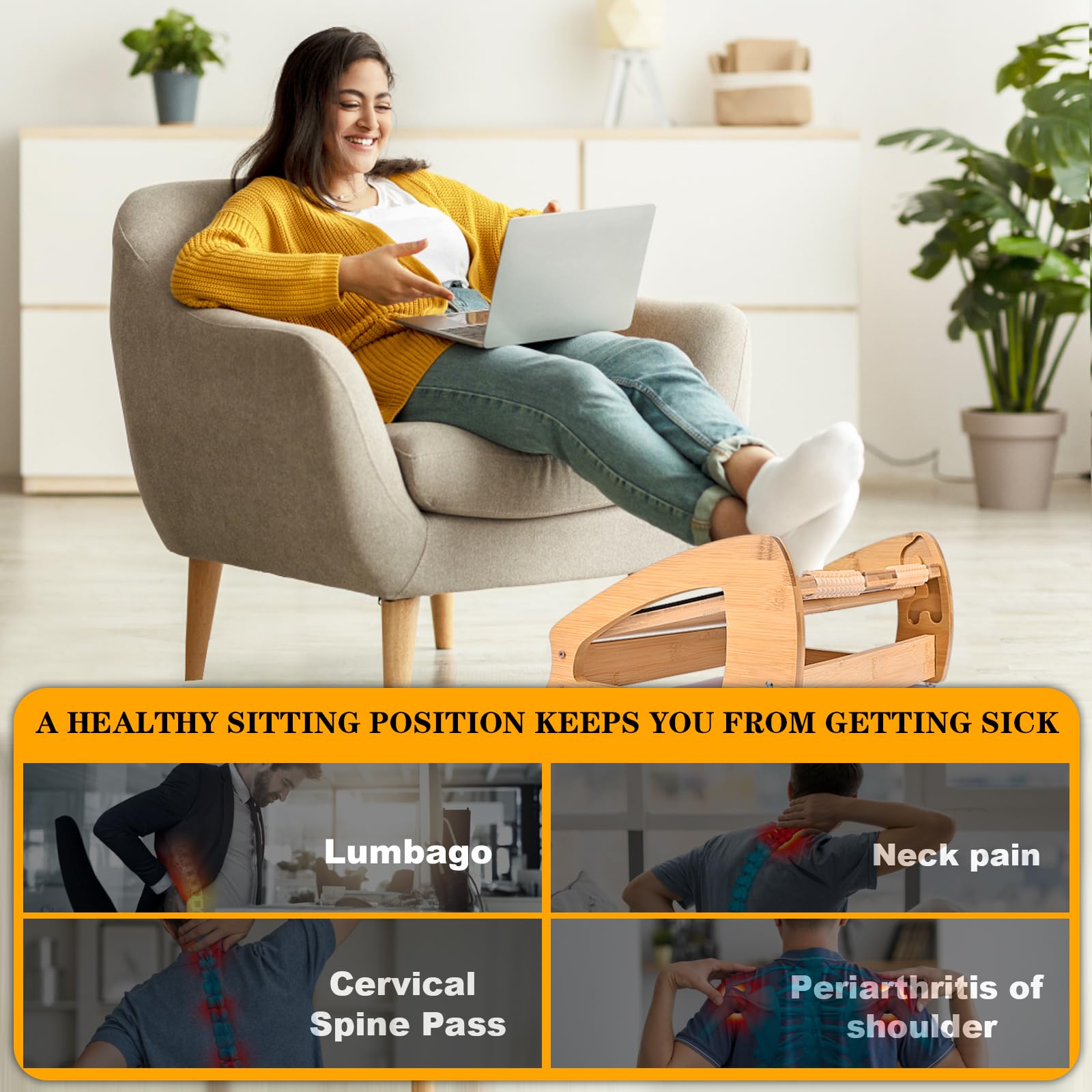 **Adjustable Height Ergonomic Foot Rest for Office & Home - Under Desk Foot Stool with Large Roller Massage for Pressure Relief - Perfect for Work, Gaming & Relaxation**