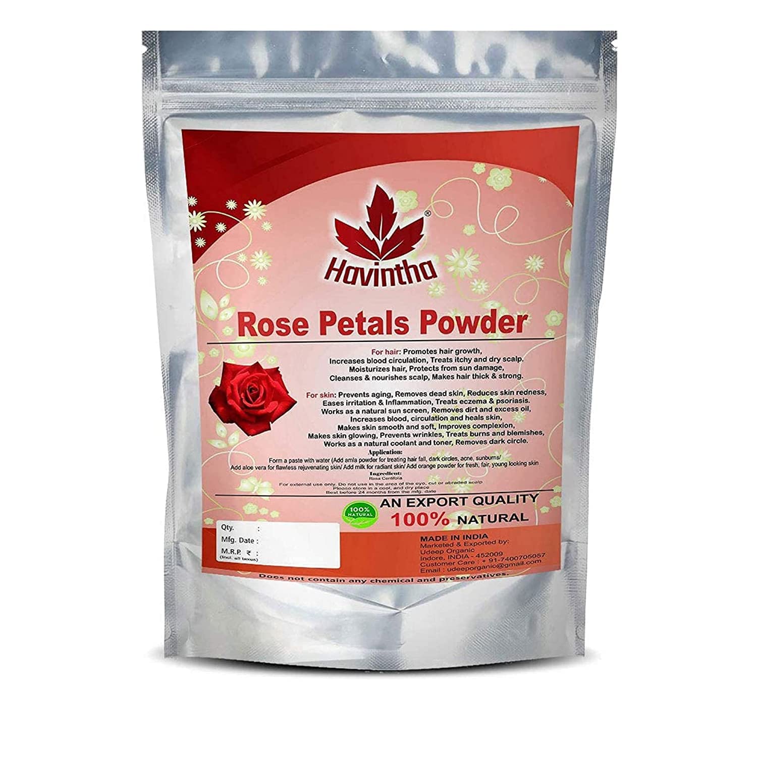 **Havintha Natural Face Pack Combo for Healthy & Glowing Skin – Multani Mitti, Sandalwood, Orange Peel, Rose Petal, Masoor Dal, Amba Haldi Powder (100g Each) – Perfect for Daily Skincare & Spa Treatments**