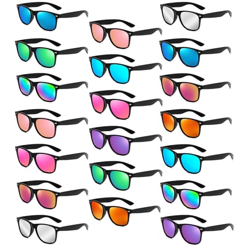 Black Frame Mirrored Lens 20 Packs