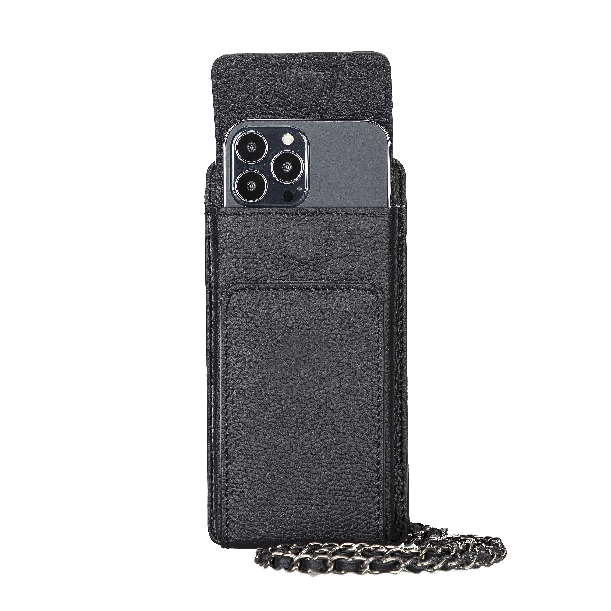 VENOULT Crossbody Wallet for iPhone 15 Pro MAX/14 Pro/13 Pro MAX - Women's Zippered Shoulder Bag with Card Holder & Chain Strap (Fits Phones up to 6.9