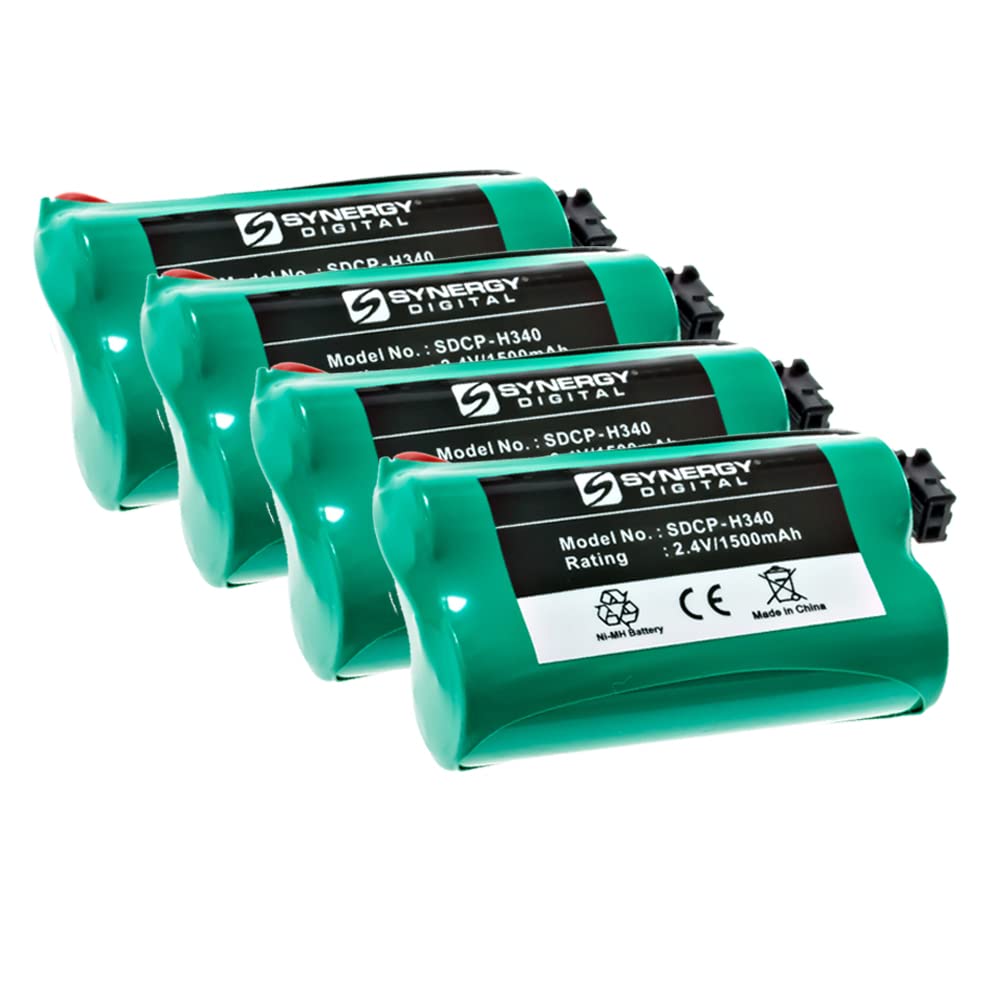 Synergy Digital Cordless Phone Batteries - 4 Pack Ni-MH 2.4V 1500mAh Replacement for Uniden BP-904 | Ultra High Capacity | Long Lasting Power for Home & Office Phones | Perfect for Business Calls & Household Use