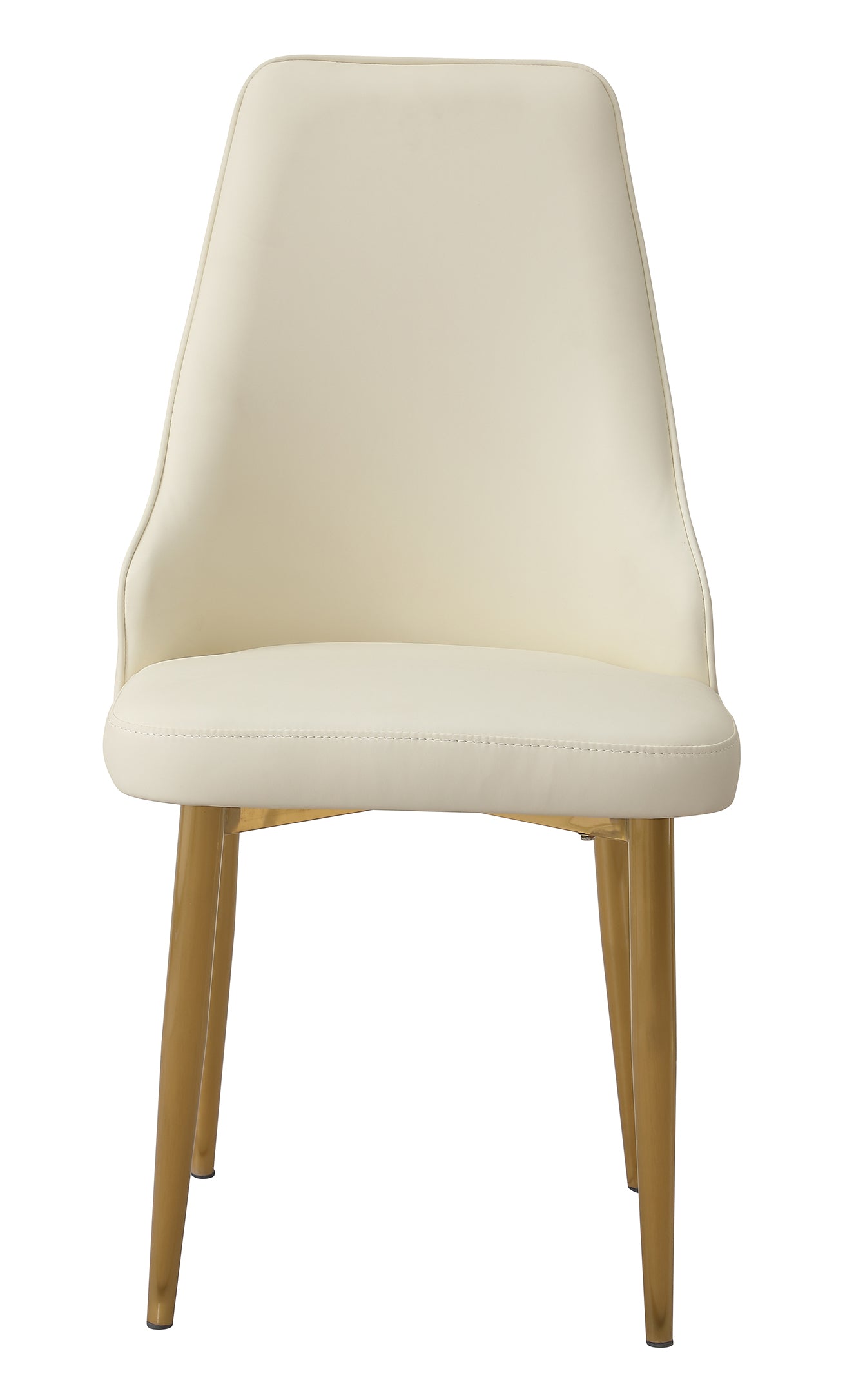 Premium White PU Leather Dining Chairs with Sturdy Metal Legs - Set of 2 Modern Kitchen Chairs for Dining Room, Breakfast Nook, and Home Office