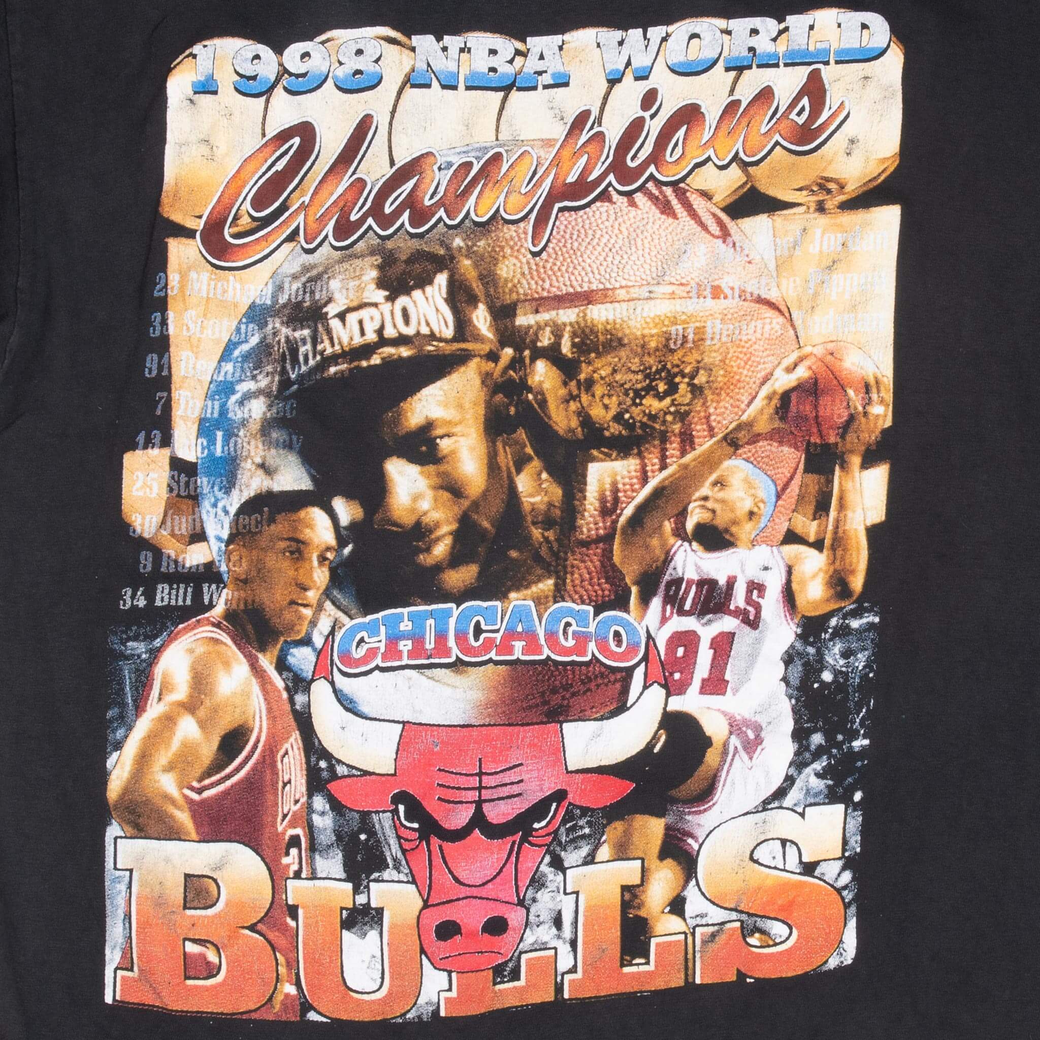 Vintage Chicago Bulls Bootleg Champions Michael Jordan 1998 Retro T-Shirt XL - Perfect for Basketball Fans, Streetwear & 90s Nostalgia Fashion